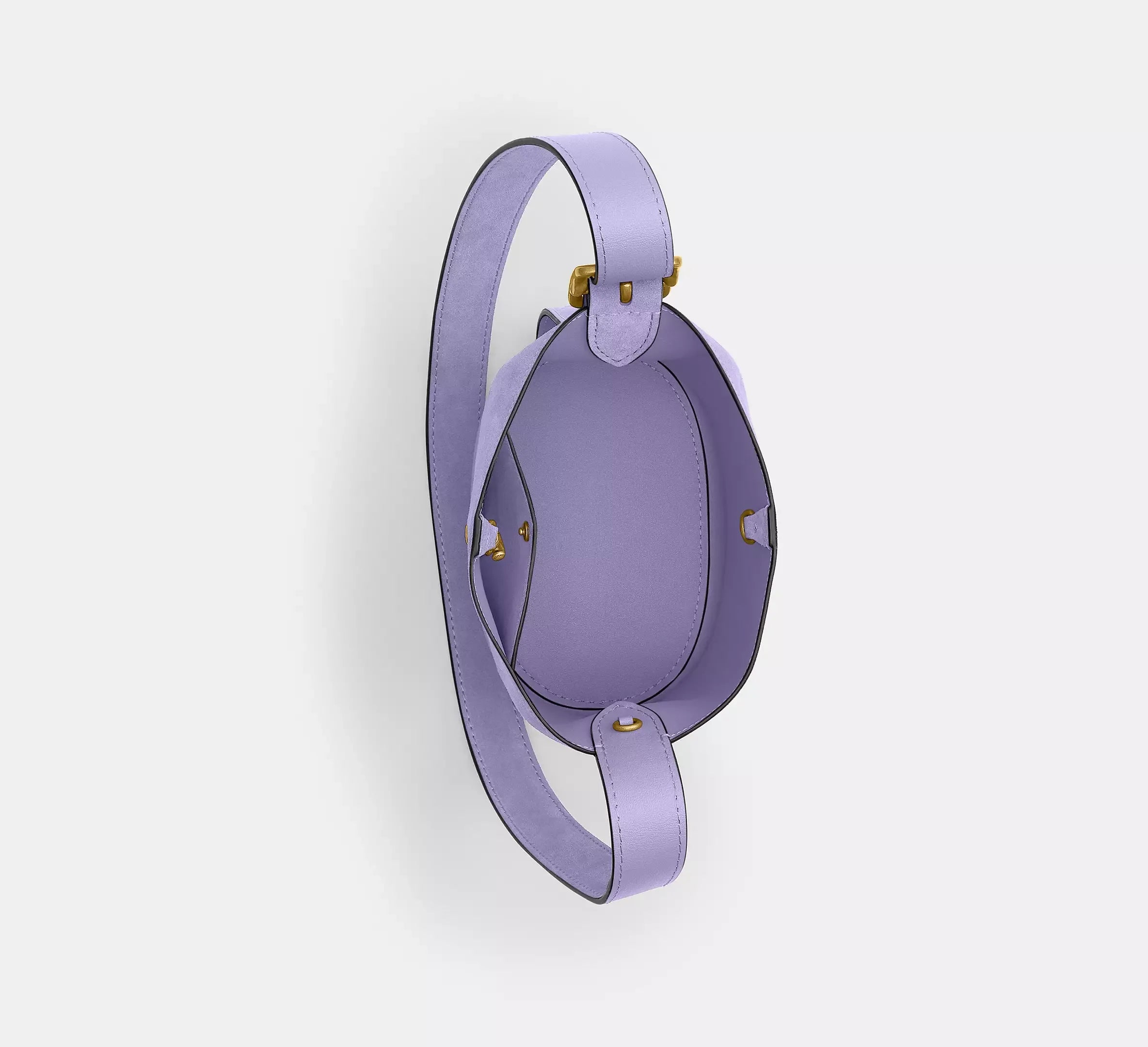 Coach Bleecker Bucket Bag 21 - Suede/Brass/Violet Mist - My Suti