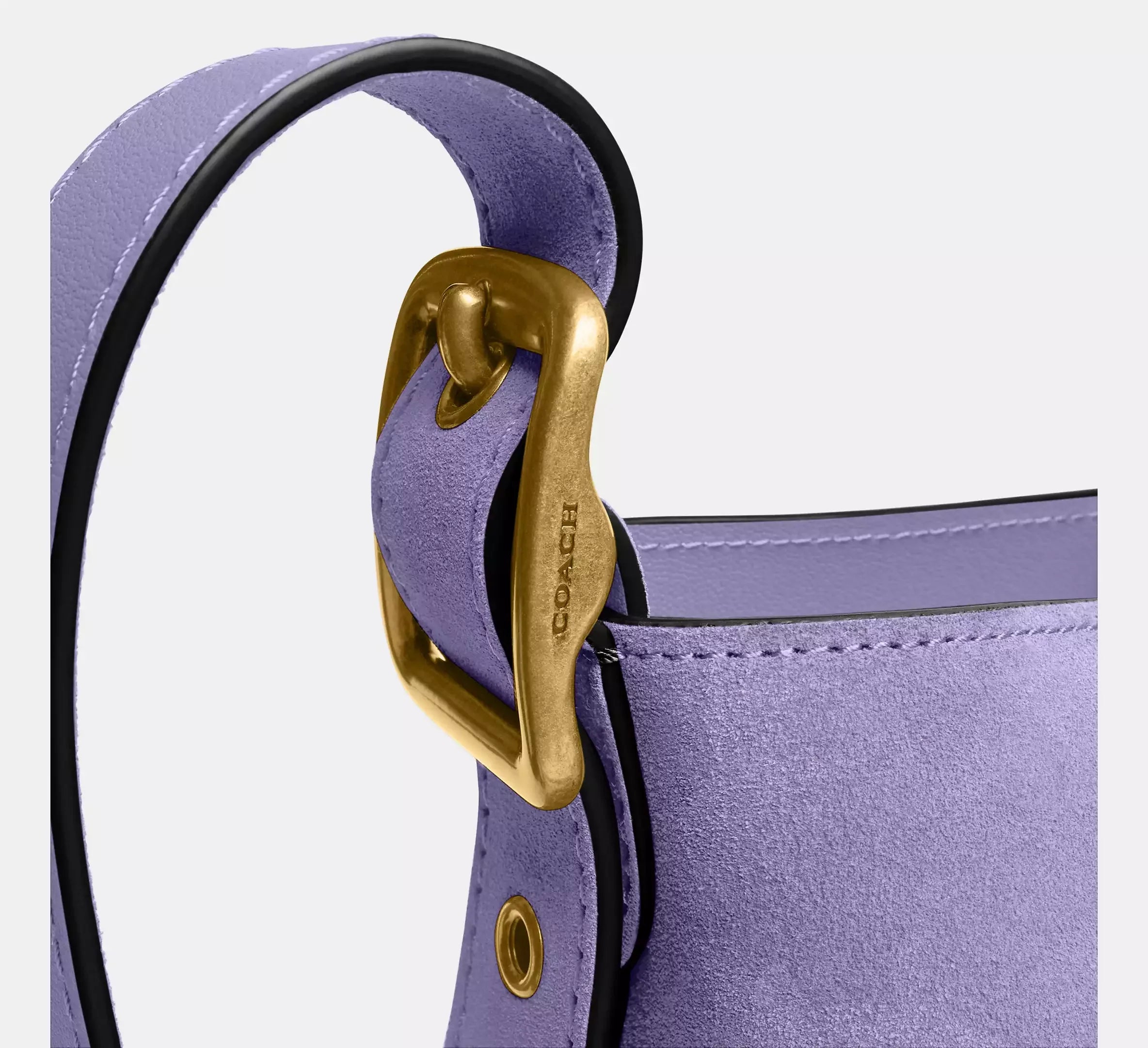 Coach Bleecker Bucket Bag 21 - Suede/Brass/Violet Mist - My Suti