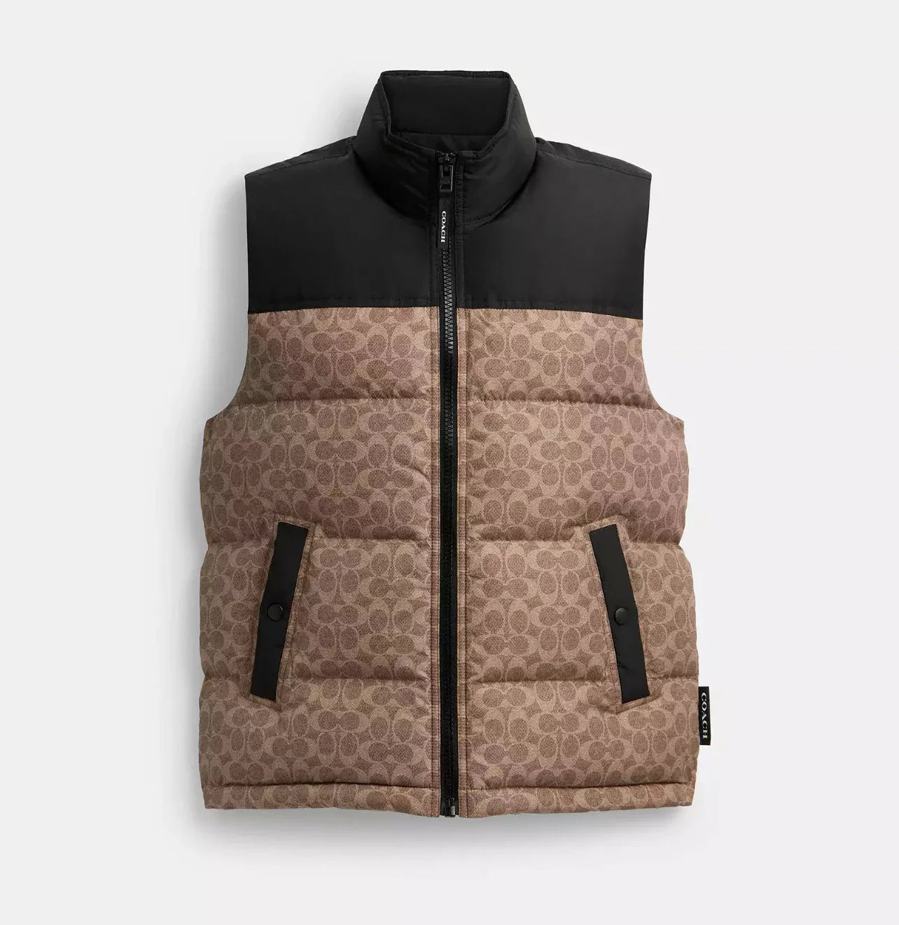 Coach Signature Down Vest In Recycled - Tan Signature - My Suti