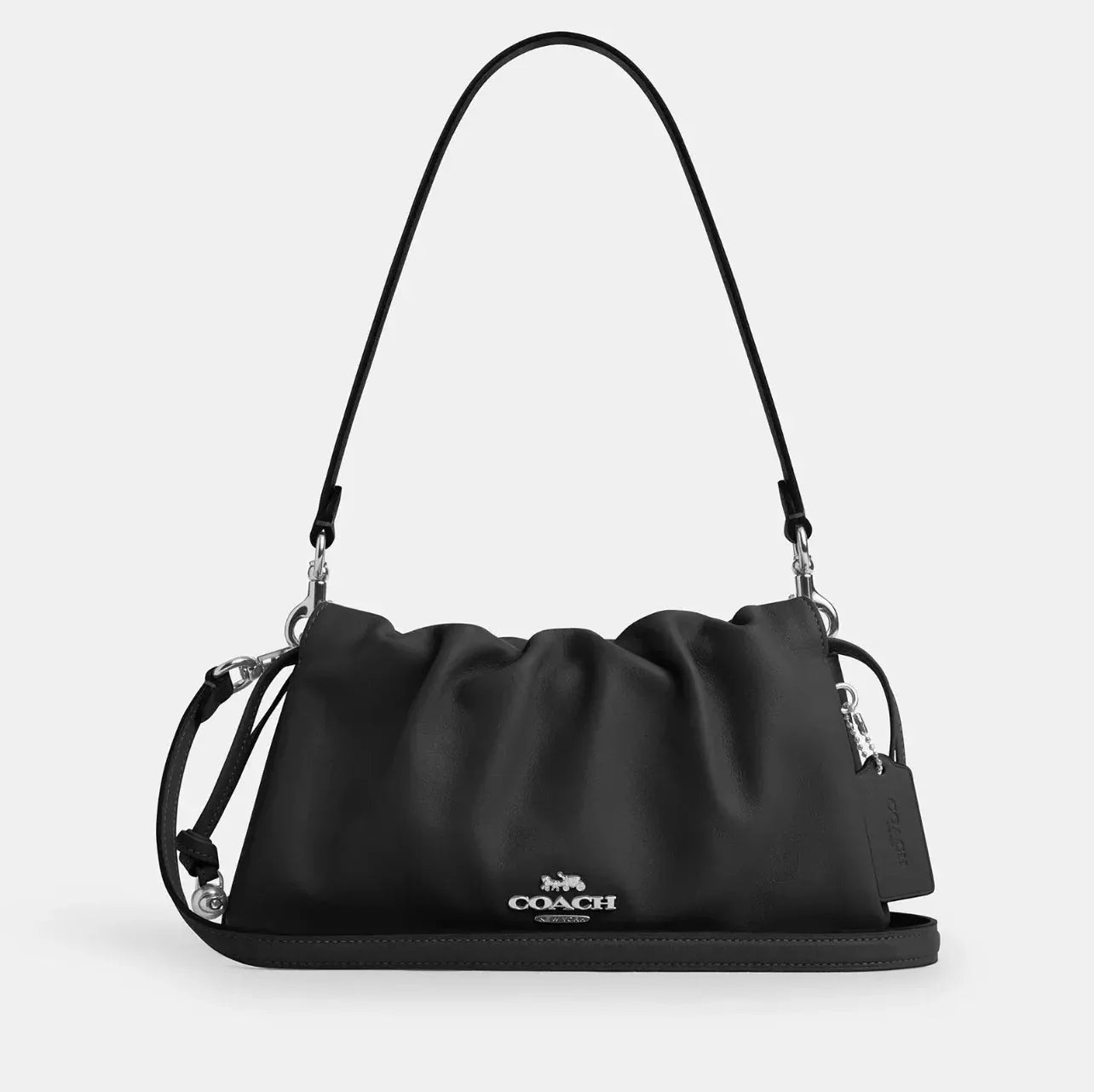 Coach Faye Shoulder Bag With Ruching - Silver - My Suti