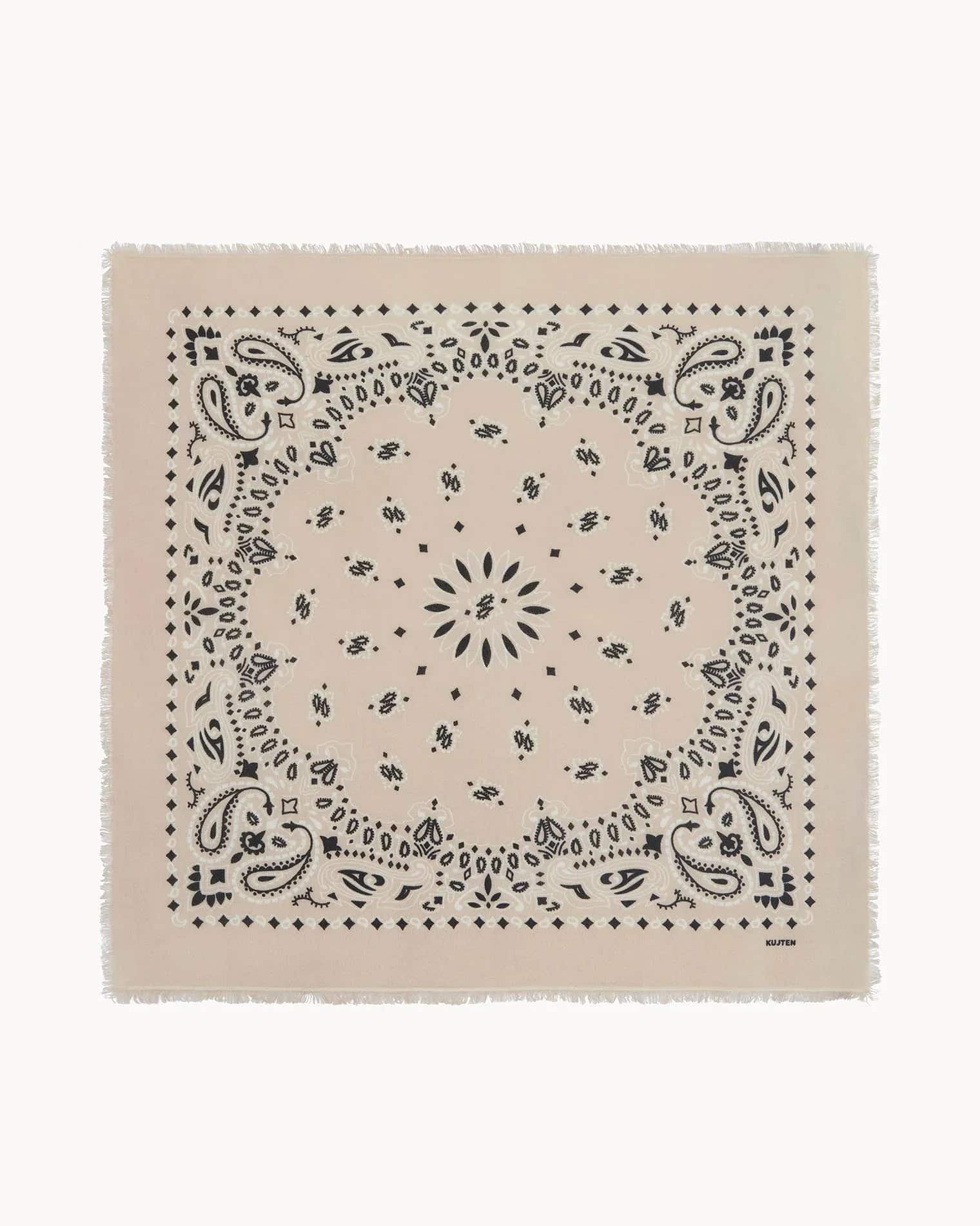 KUJTEN Large Bandana Hachiko Bico Organic White - Bandana - My Suti