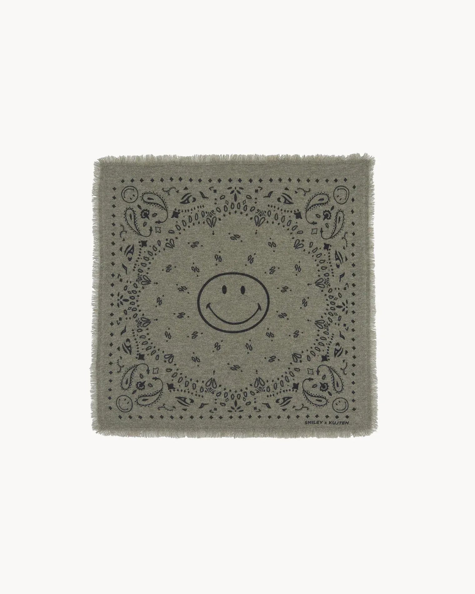 KUJTEN Small Bandana Hachi Smiley Marl Khaki - Bandana - My Suti