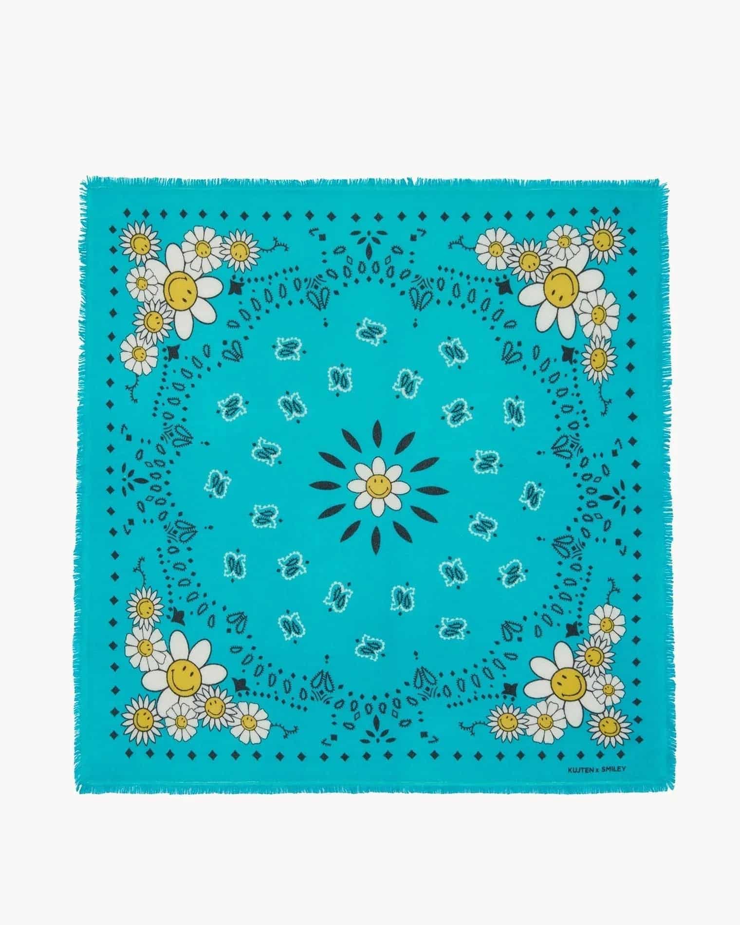 KUJTEN Bandana Hachiko Bico Smiley Turquoise Green - Bandana - My Suti KUJTEN Bandana Hachiko Bico Smiley Turquoise Green - Bandana - My Suti