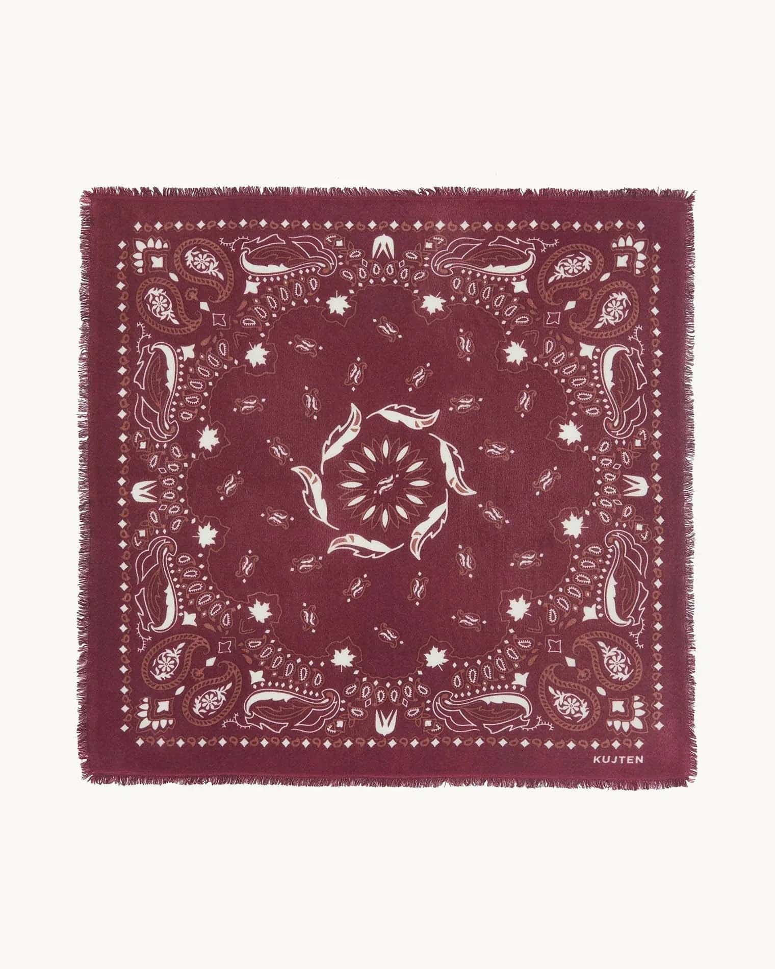 KUJTEN Large Bandana Hachiko Feather Bico Burgundy - Bandana - My Suti