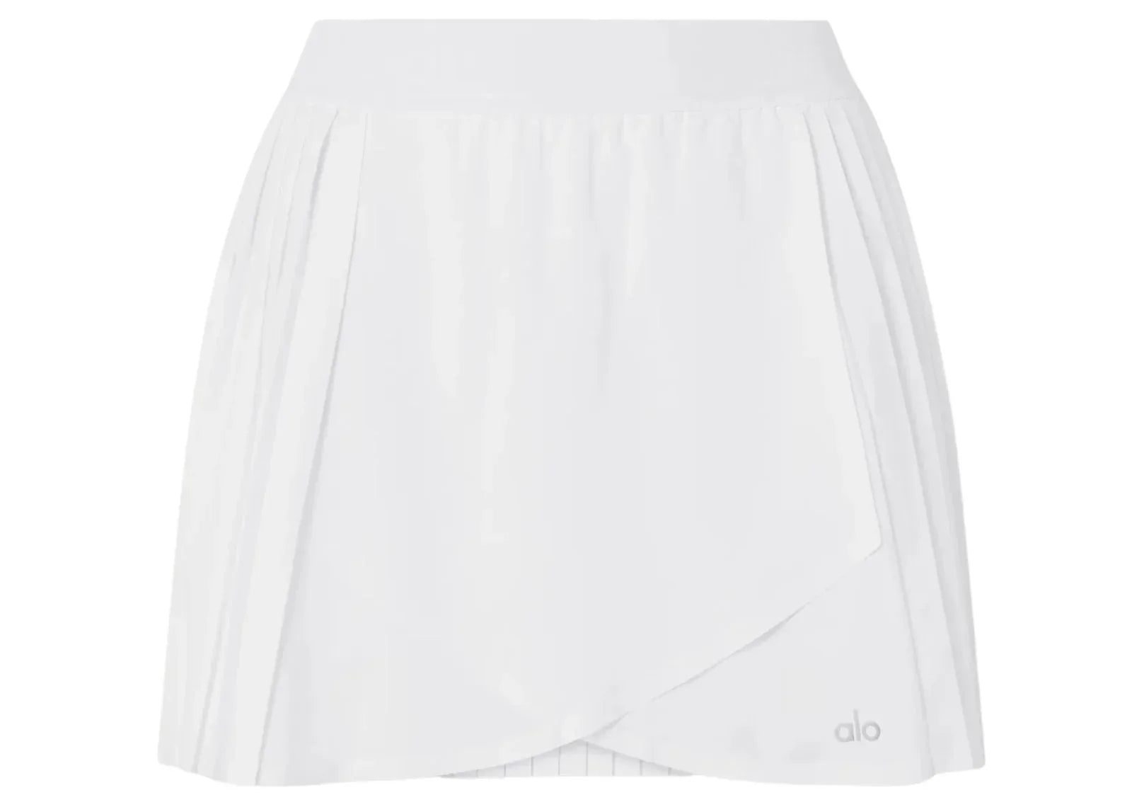 Alo Yoga Aces Wrap-Effect Pleated Tennis Skirt White - My Suti