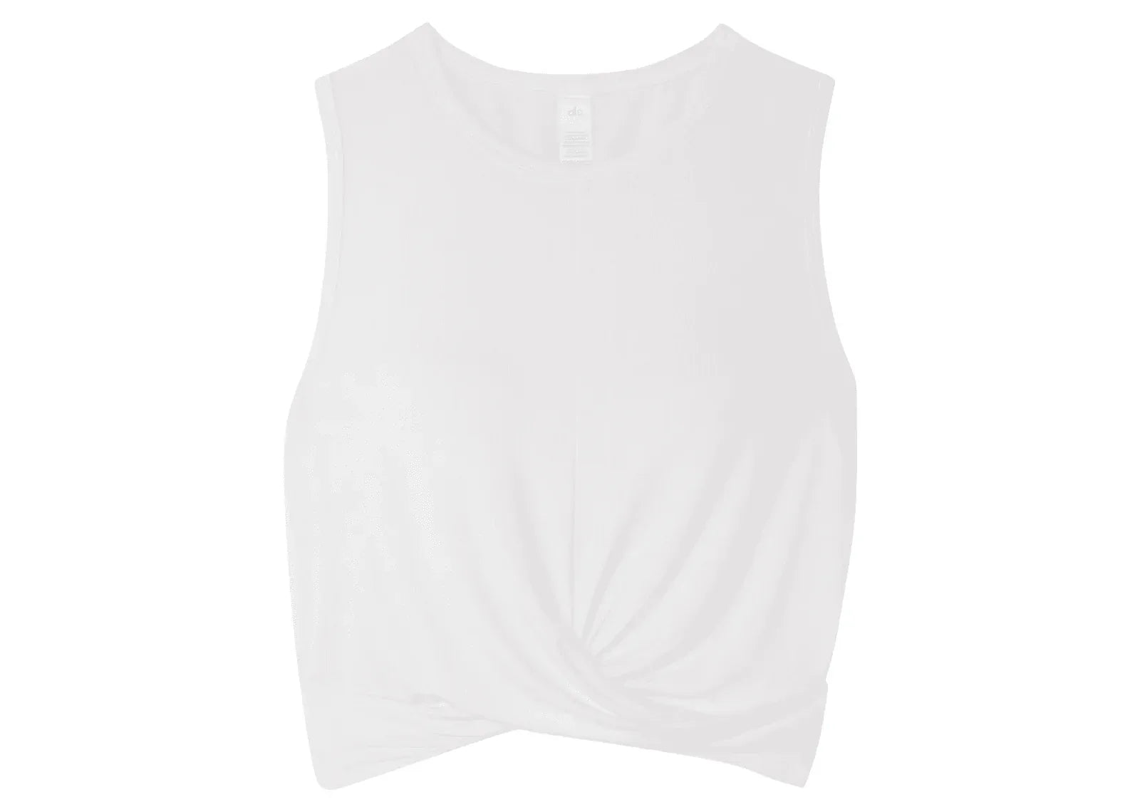 Alo Yoga Cover Cropped Draped Jersey Tank White - My Suti