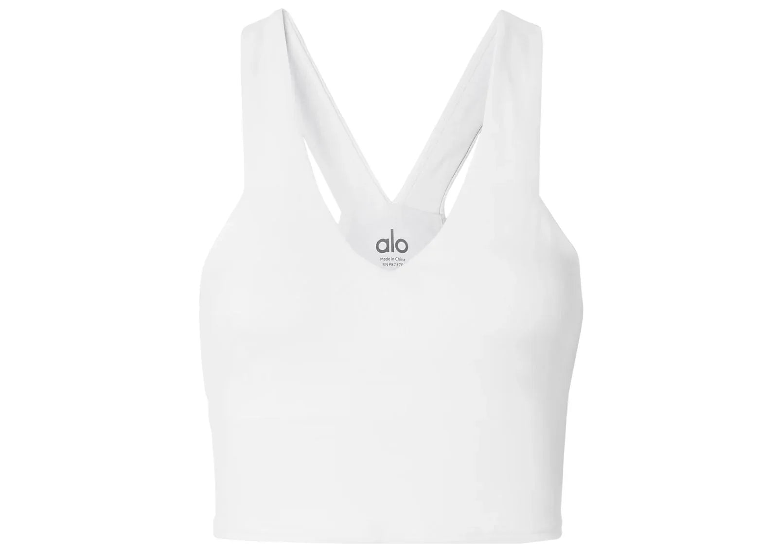 Alo Yoga Real Airbrush Sports Bra White - My Suti
