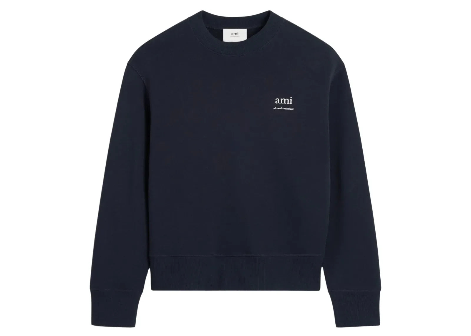 Ami Paris Ami Alexandre Mattiussi Print Sweatshirt Navy Blue - My Suti