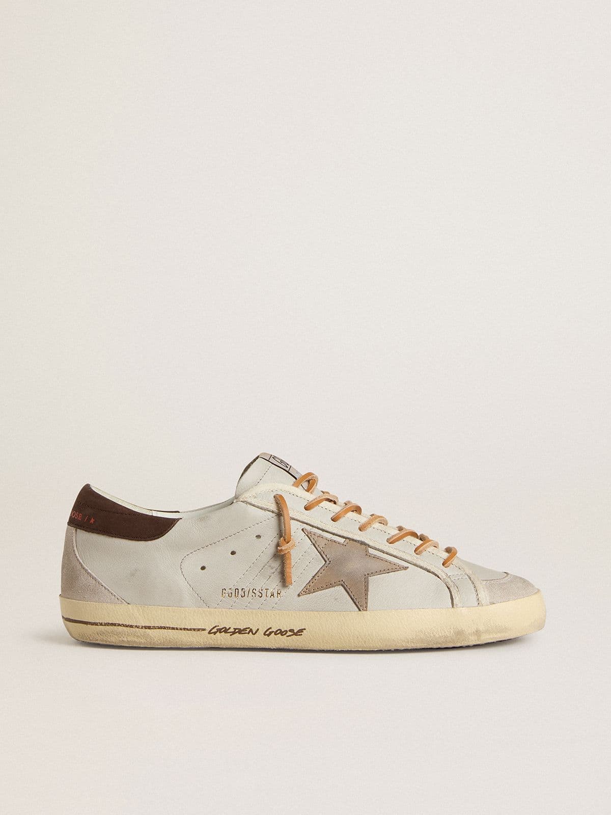 Golden Goose Men's Super-Star With Tobacco-Colored Croc-Print Leather Star And Black Leather Heel Tab - Görsel 1