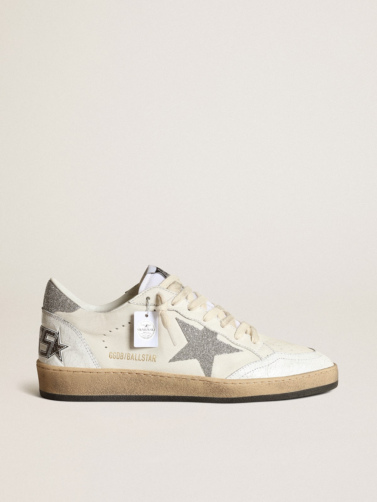 Golden Goose White Ball Star With A Swarovski Crystal Star And Heel Tab - Görsel 1