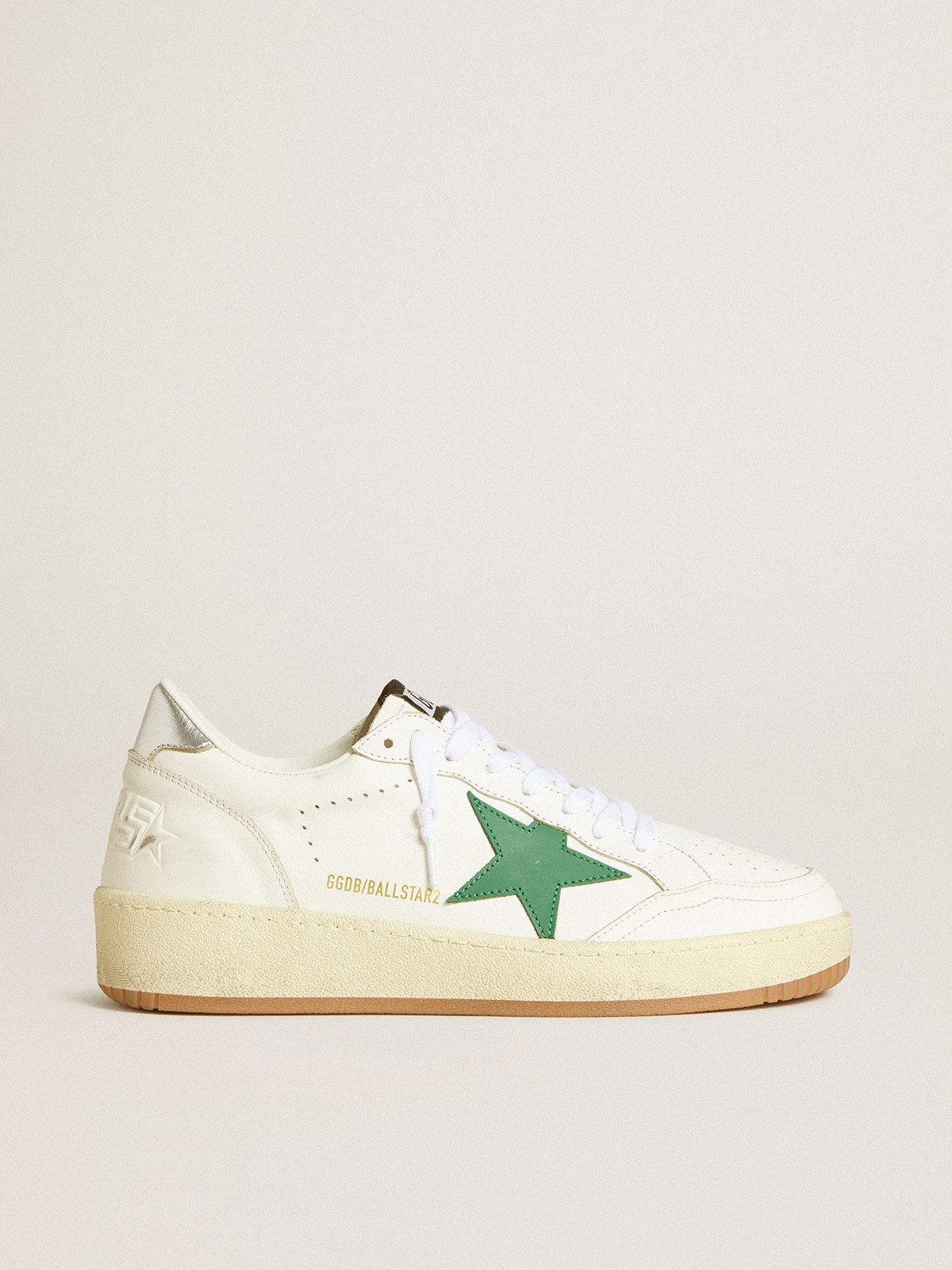 Golden Goose Women's Ball Star With Green Leather Star And Metallic Leather Heel Tab - Görsel 1