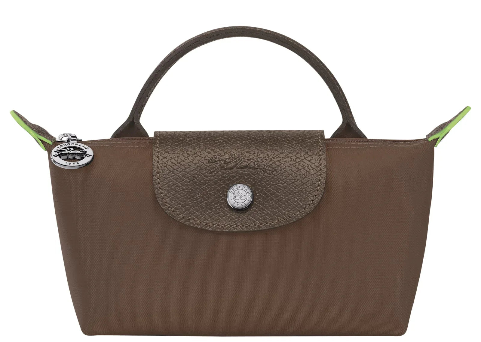 Longchamp Le Pliage Green Pouch With Handle Terra - My Suti