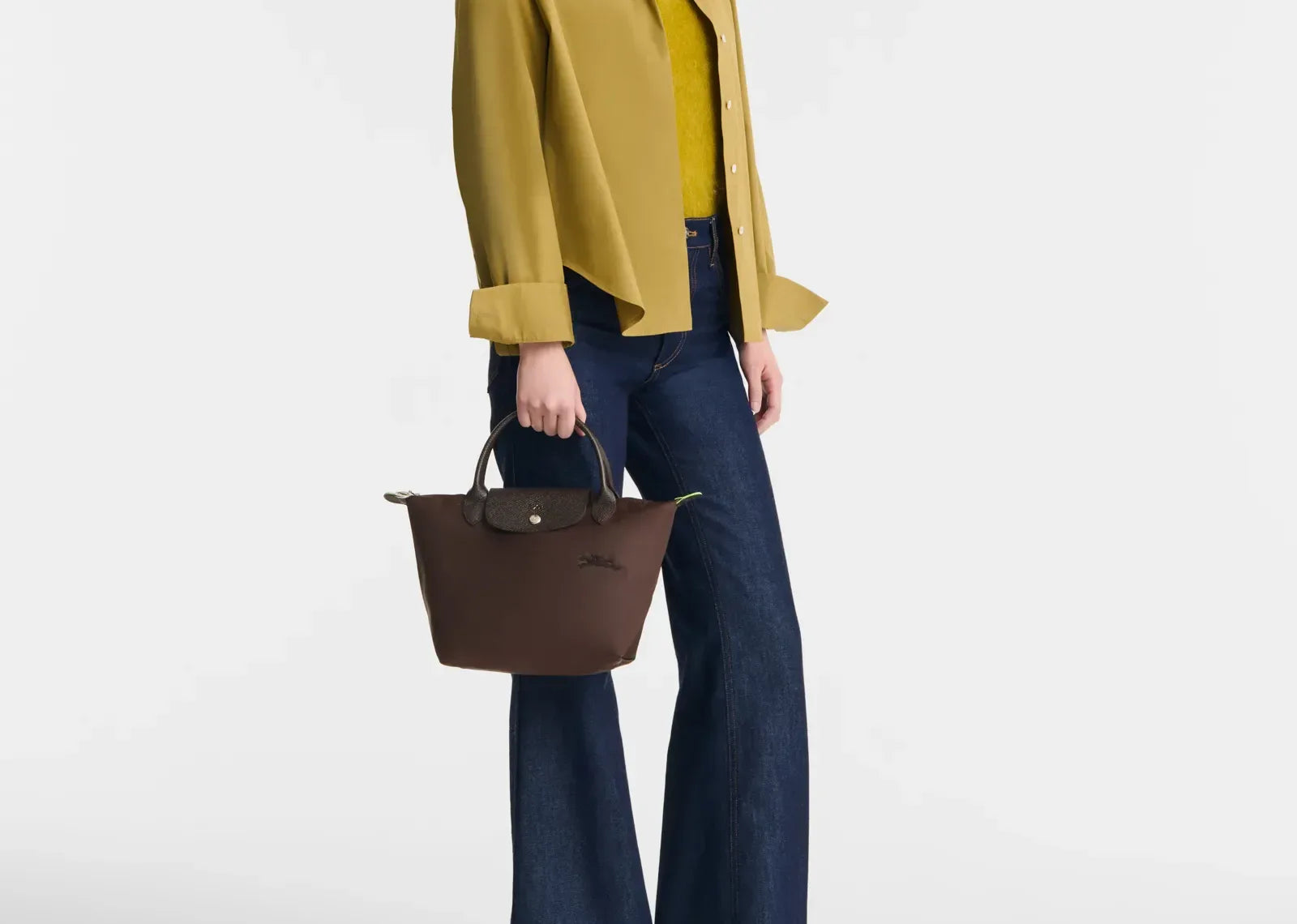 Longchamp Le Pliage Green Small Handbag Mocha - My Suti