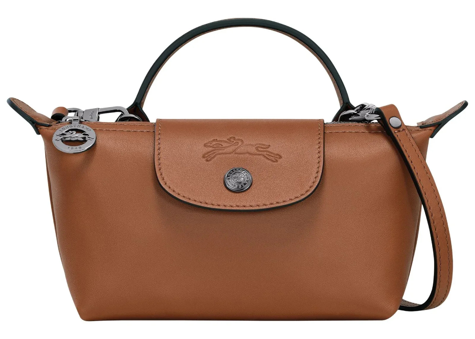 Longchamp Le Pliage Xtra XS Pouch Leather Cognac - My Suti