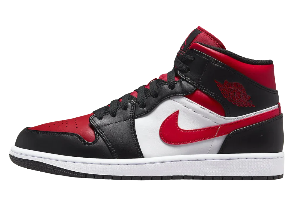 Nike Air Jordan 1 Mid White Black Red (2022) - My Suti