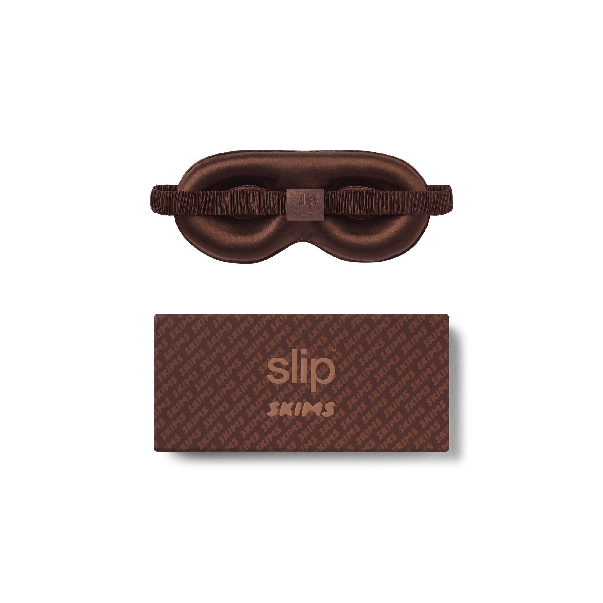 SLIP X SKIMS PURE SILK CONTOUR SLEEP MASK | COCOA - Görsel 1