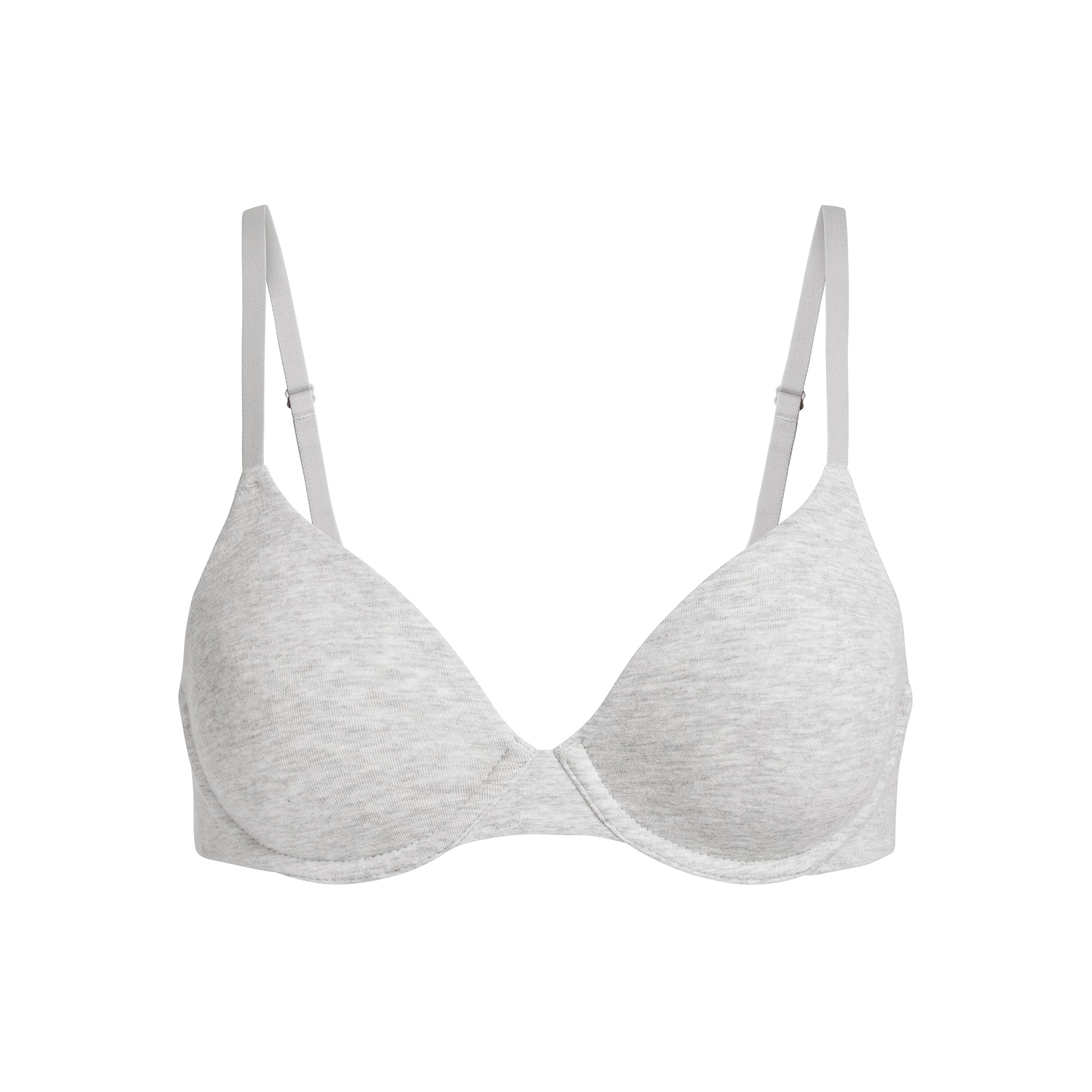 SKIMS COTTON JERSEY T-SHIRT BRA | LIGHT HEATHER GREY