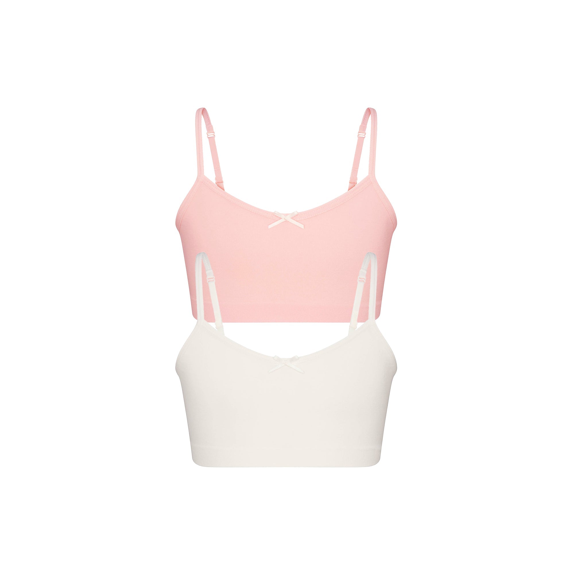 SKIMS COTTON SEAMLESS JUNIORS BRALETTE 2-PACK | MARBLE AND BALLET