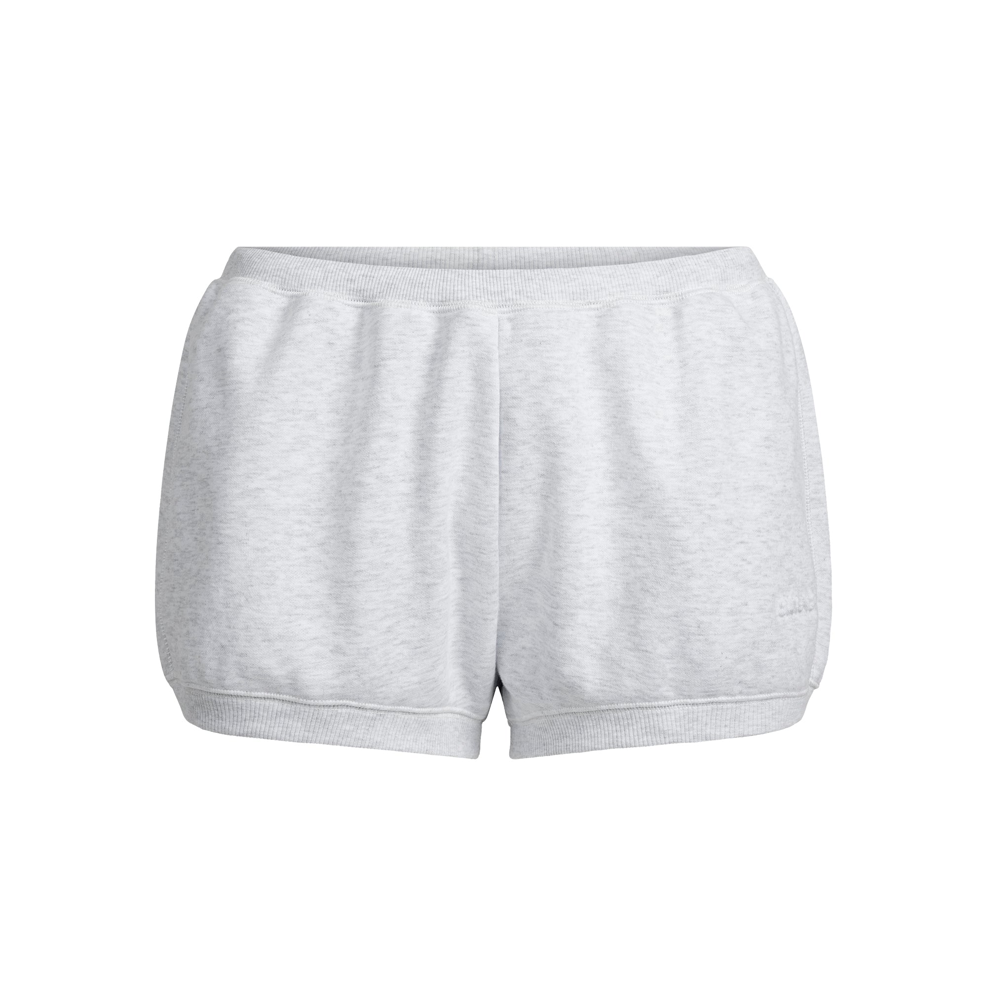 SKIMS COTTON FLEECE BUBBLE HEM SHORT | LIGHT HEATHER GREY - Görsel 1