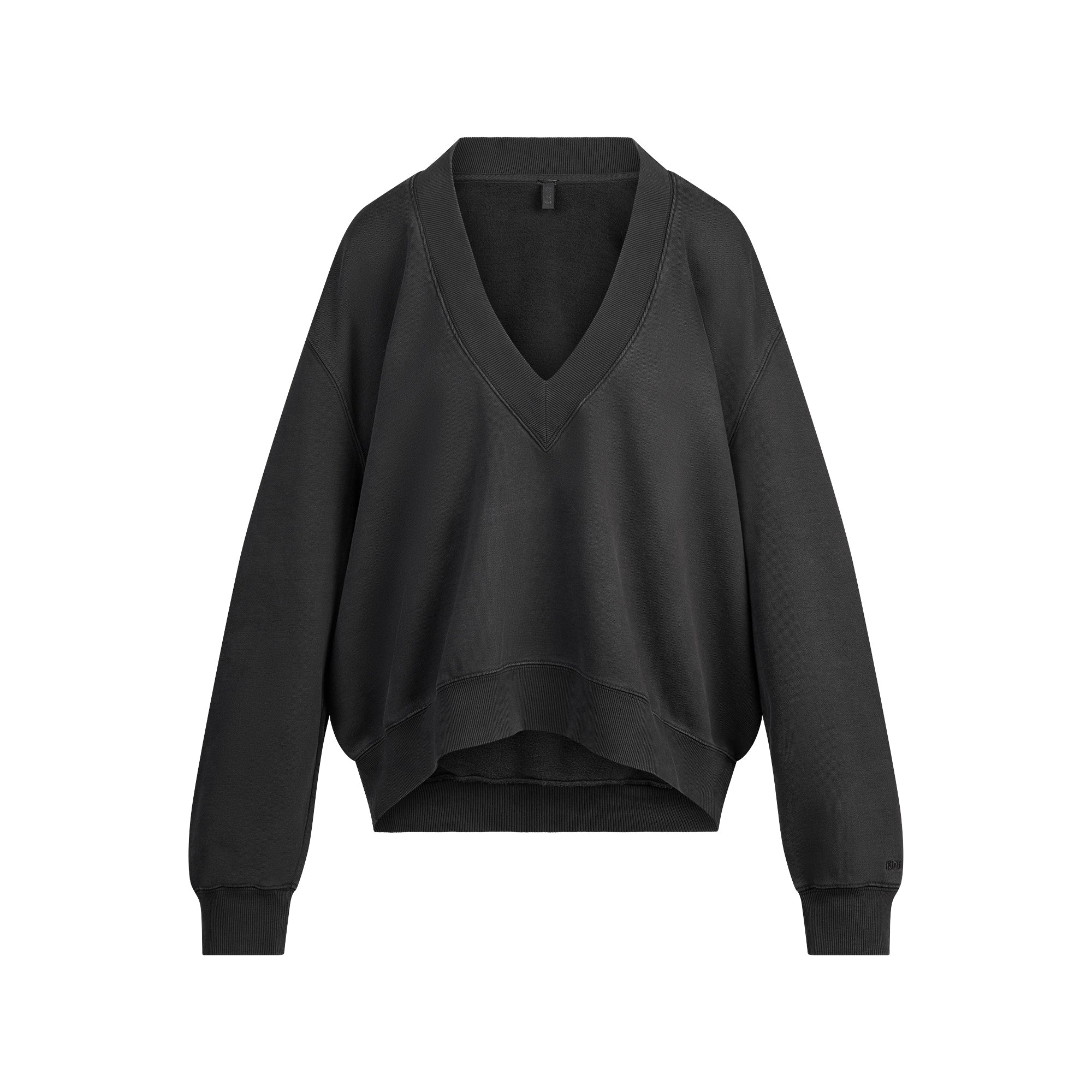 SKIMS BOYFRIEND FLEECE OVERBedenD V NECK PULLOVER | WASHED ONYX