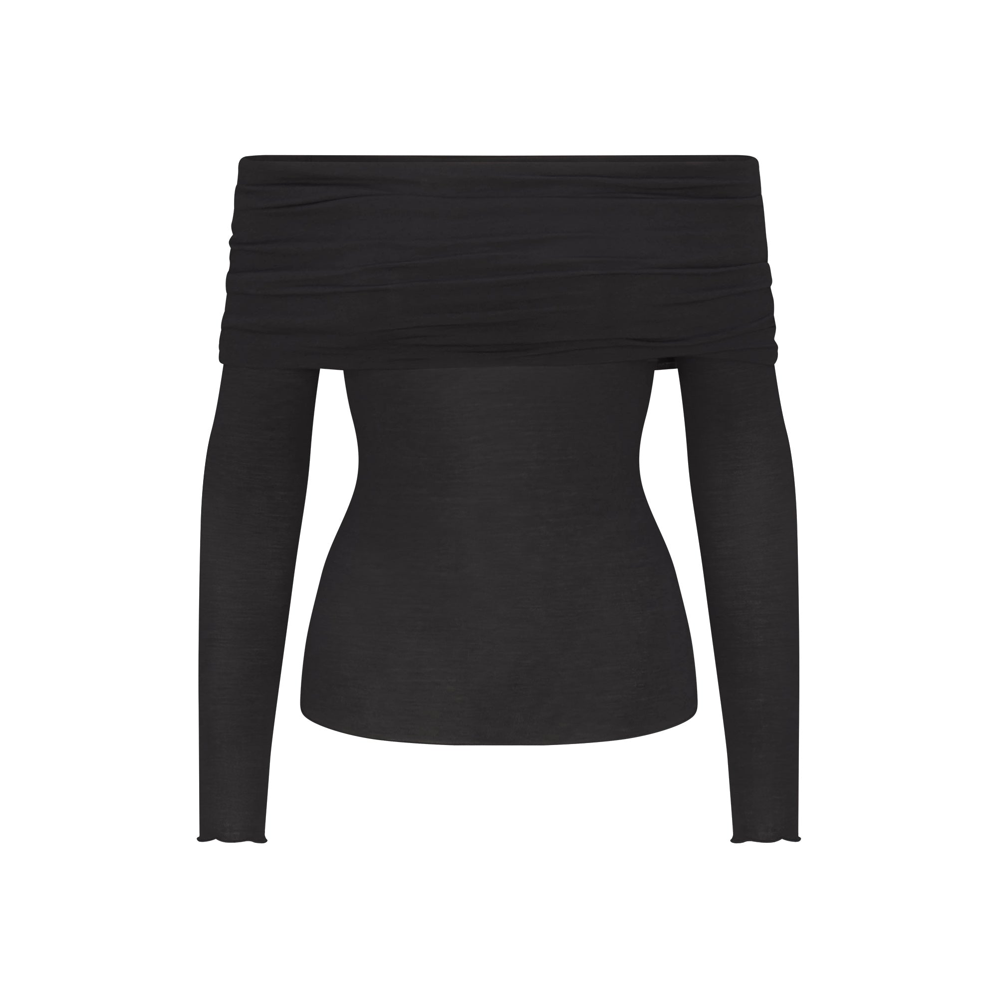 SKIMS SHEER MODAL OFF THE SHOULDER TOP | ONYX