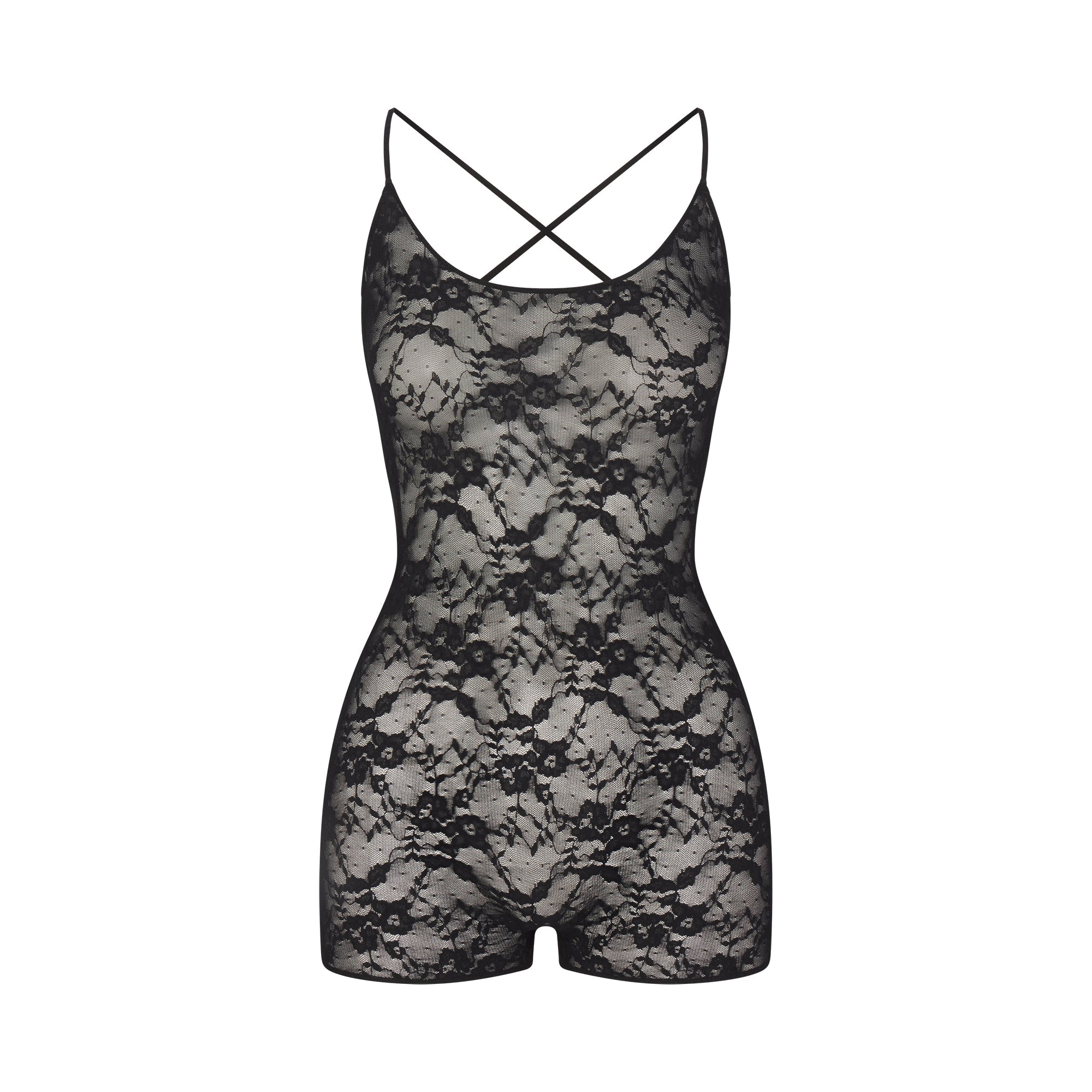 SKIMS STRETCH LACE LOW BACK ONESIE | SOOT - Görsel 1