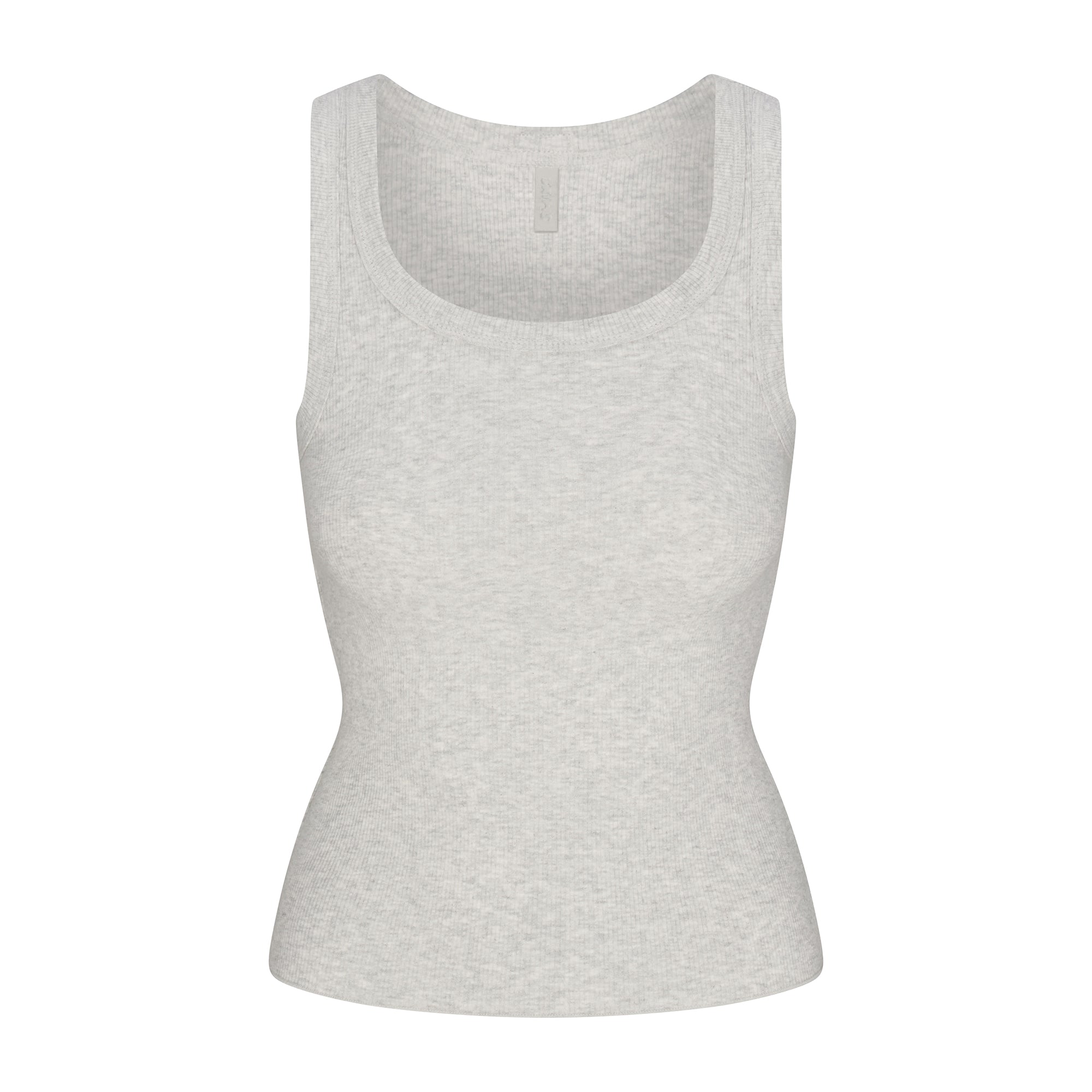 SKIMS COTTON RIB SCOOP NECK TANK | LIGHT HEATHER GREY - Görsel 1