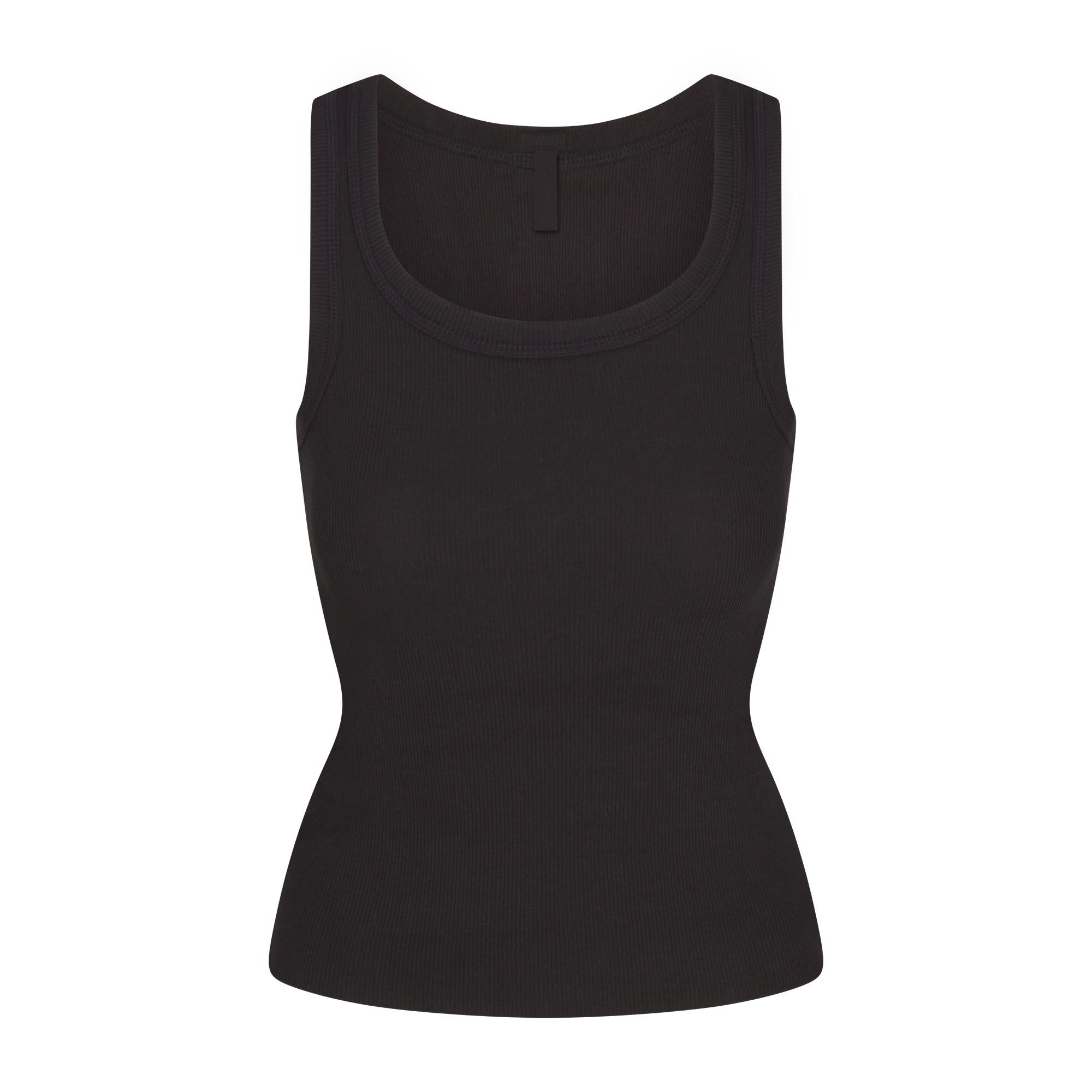 SKIMS COTTON RIB SCOOP NECK TANK | SOOT - Görsel 1