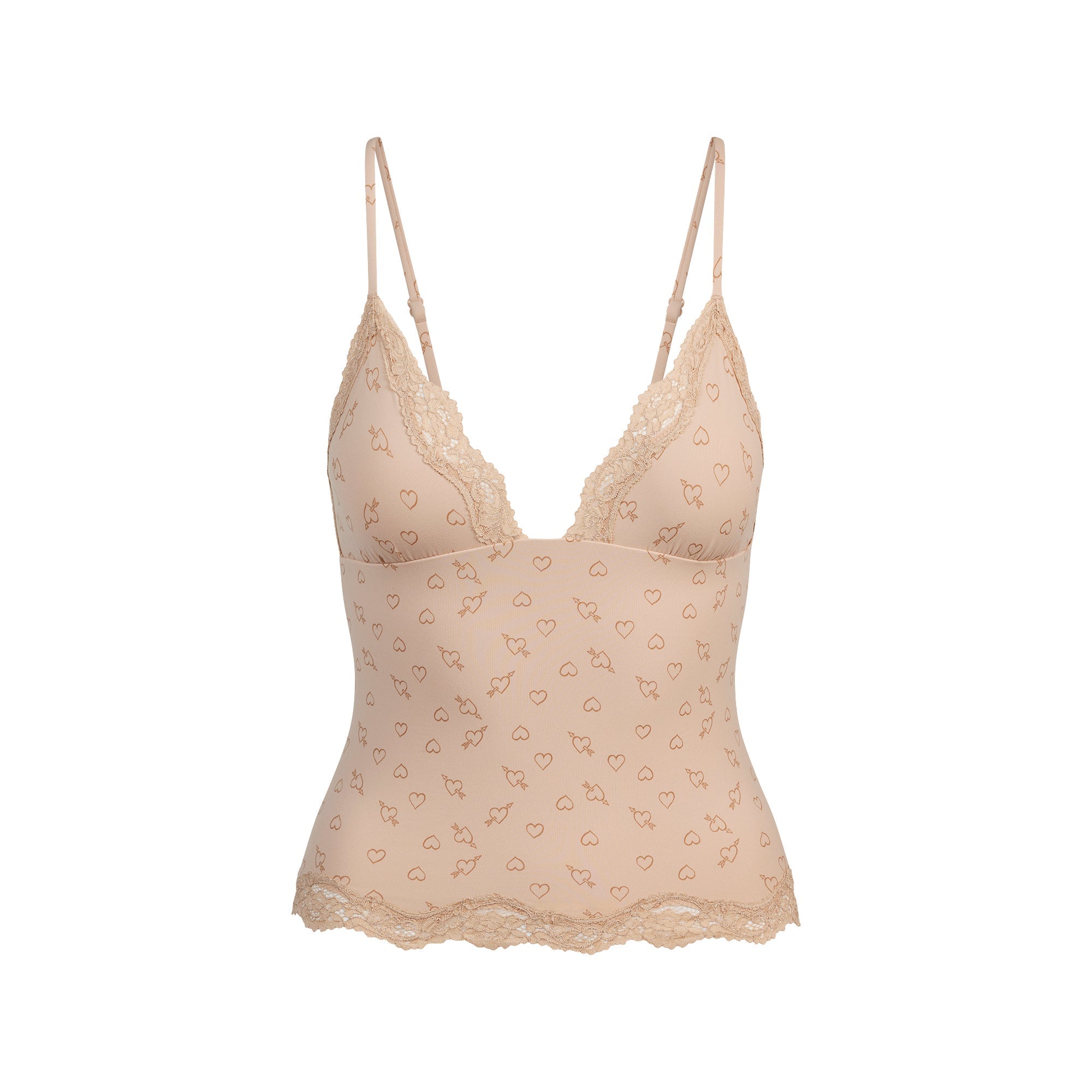 SKIMS FITS EVERYBODY LACE TRIANGLE CAMI | MICA SKETCHED HEARTS - Görsel 1