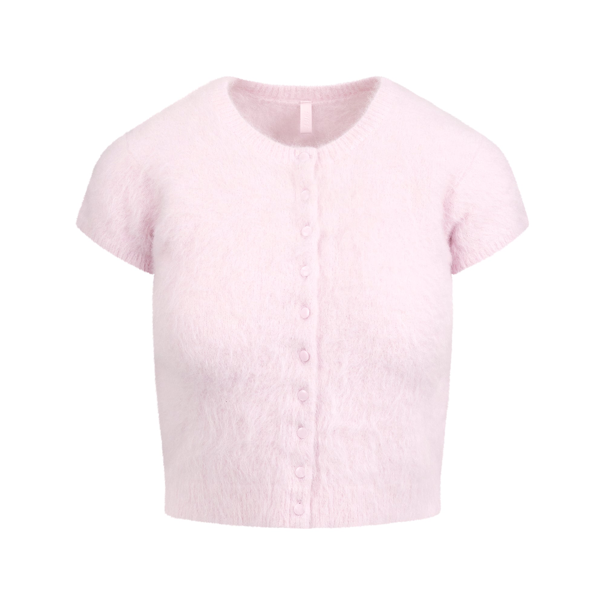 SKIMS BRUSHED ALPACA SHORT SLEEVE CARDIGAN | CHERRY BLOSSOM - Görsel 1