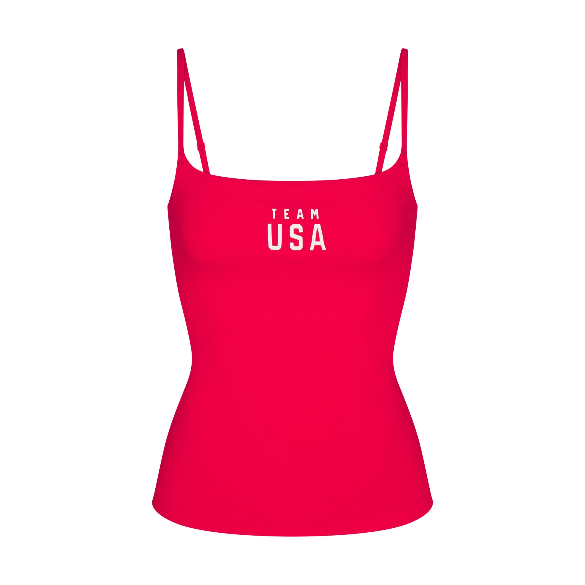 SKIMS FOR TEAM USA COTTON JERSEY OLYMPIC CAMI | RED - Görsel 1
