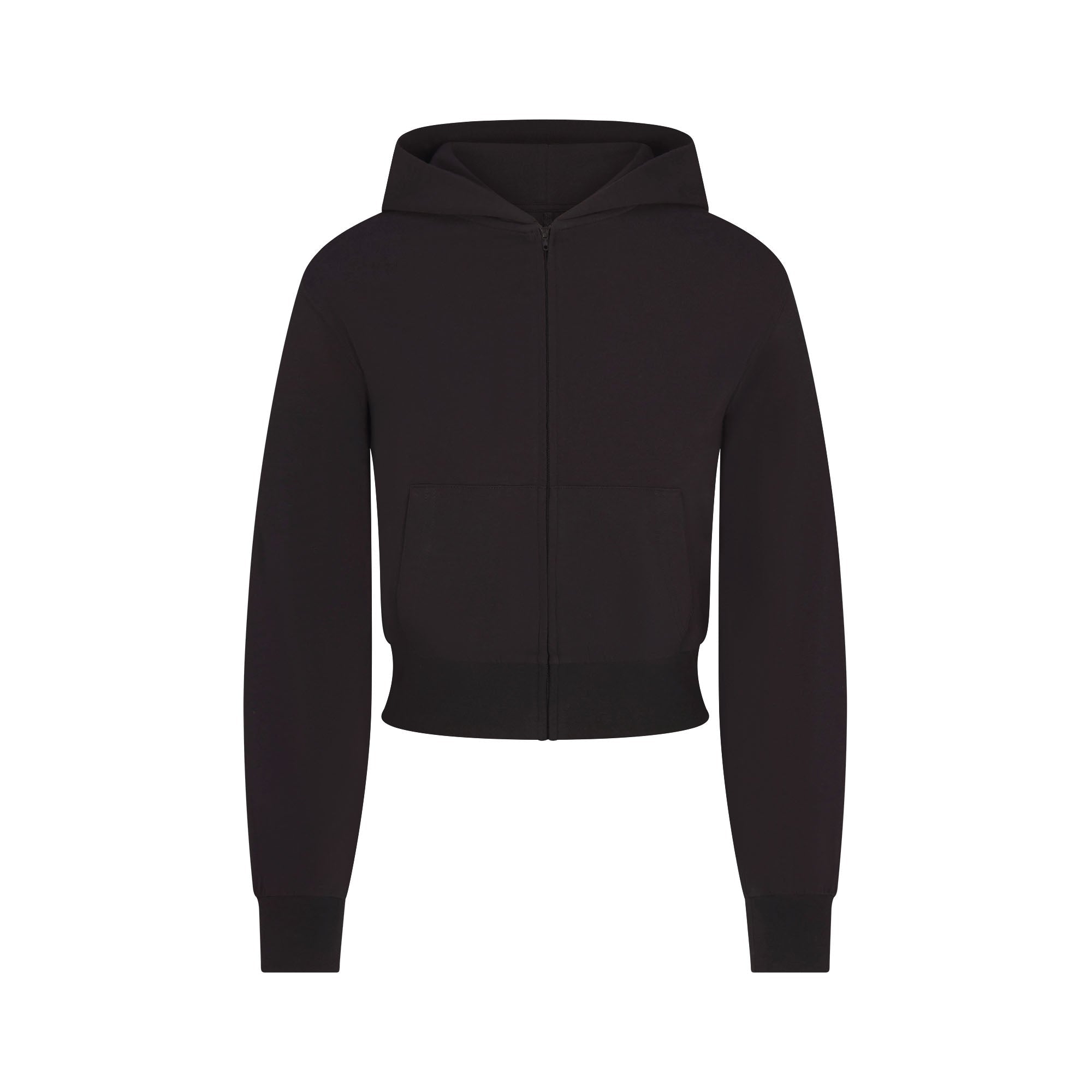 SKIMS COTTON JERSEY ZIP UP HOODIE | SOOT