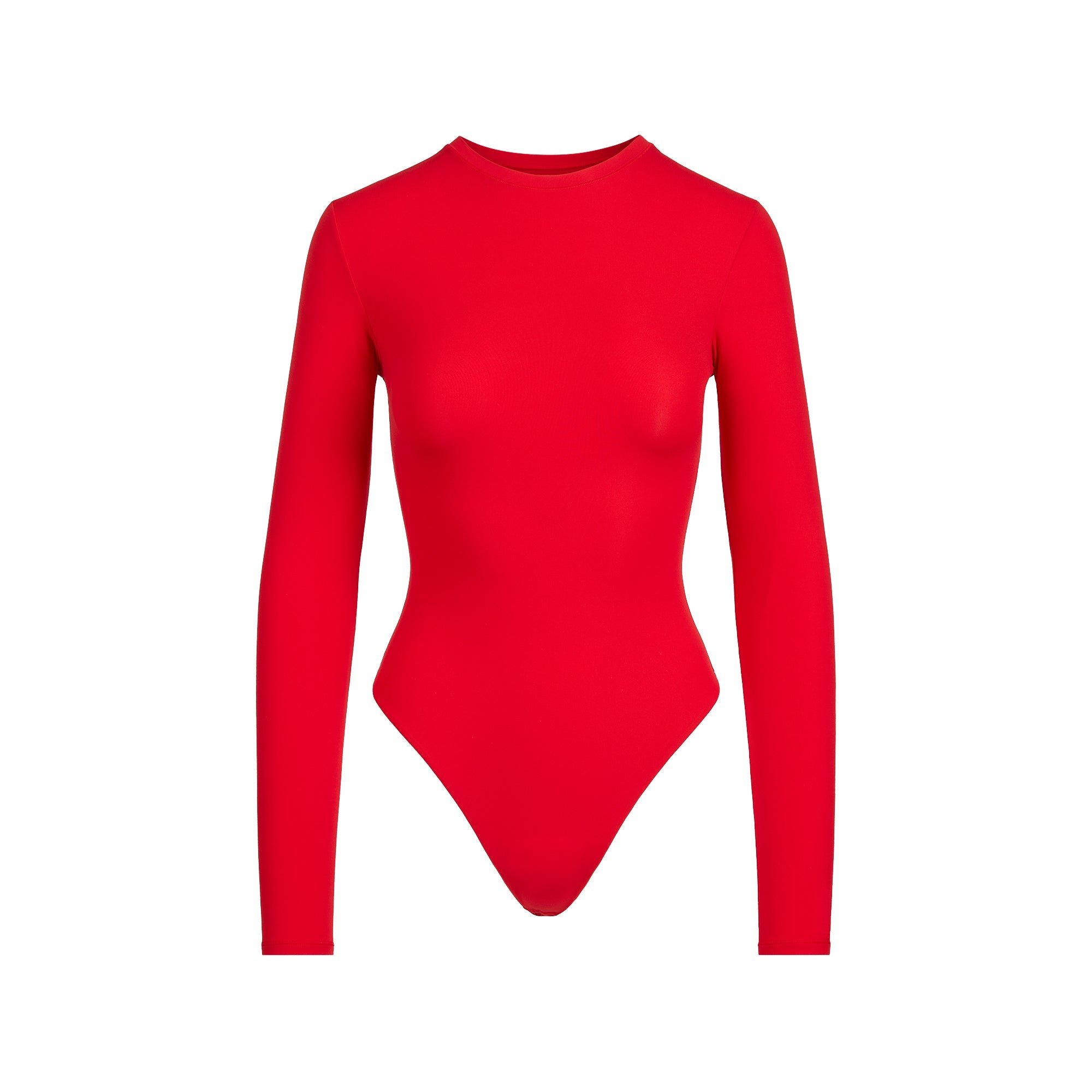 SKIMS FITS EVERYBODY LONG SLEEVE CREW NECK BODYSUIT | CHERRY - Görsel 1