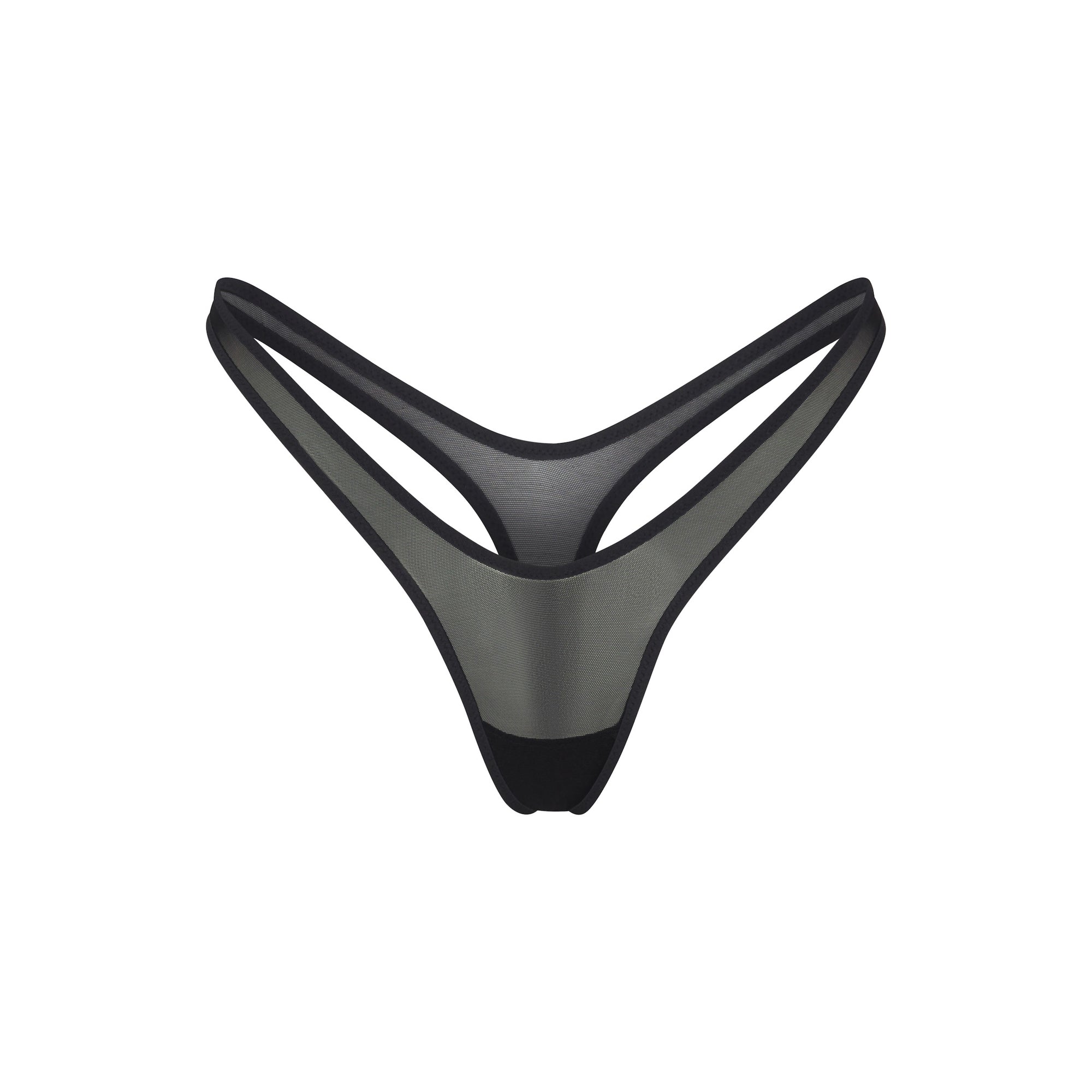 SKIMS ULTRA FINE MESH MICRO DIPPED THONG | ONYX