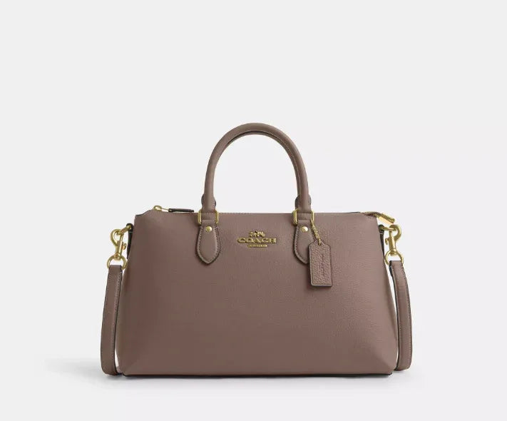 Coach Georgia Satchel Bag - Gold/Dark Stone - My Suti