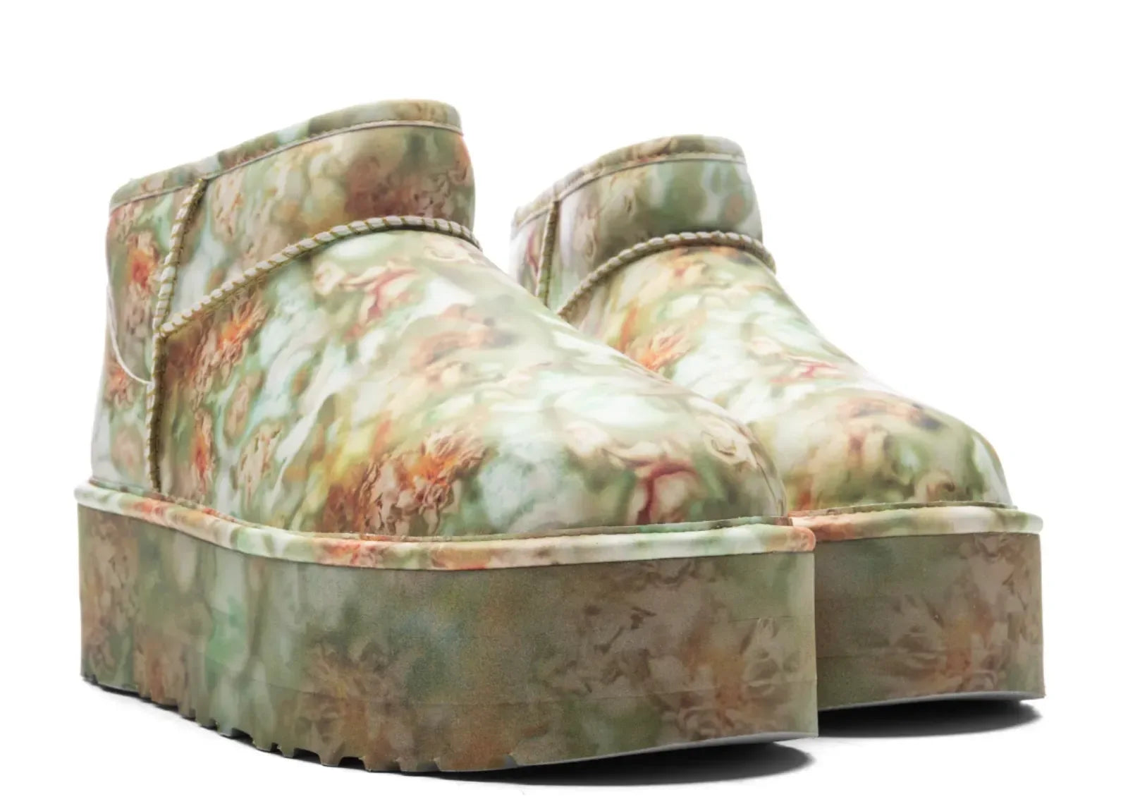 UGG Classic Ultra Mini Platform Boot Collina Strada Green Floral - My Suti