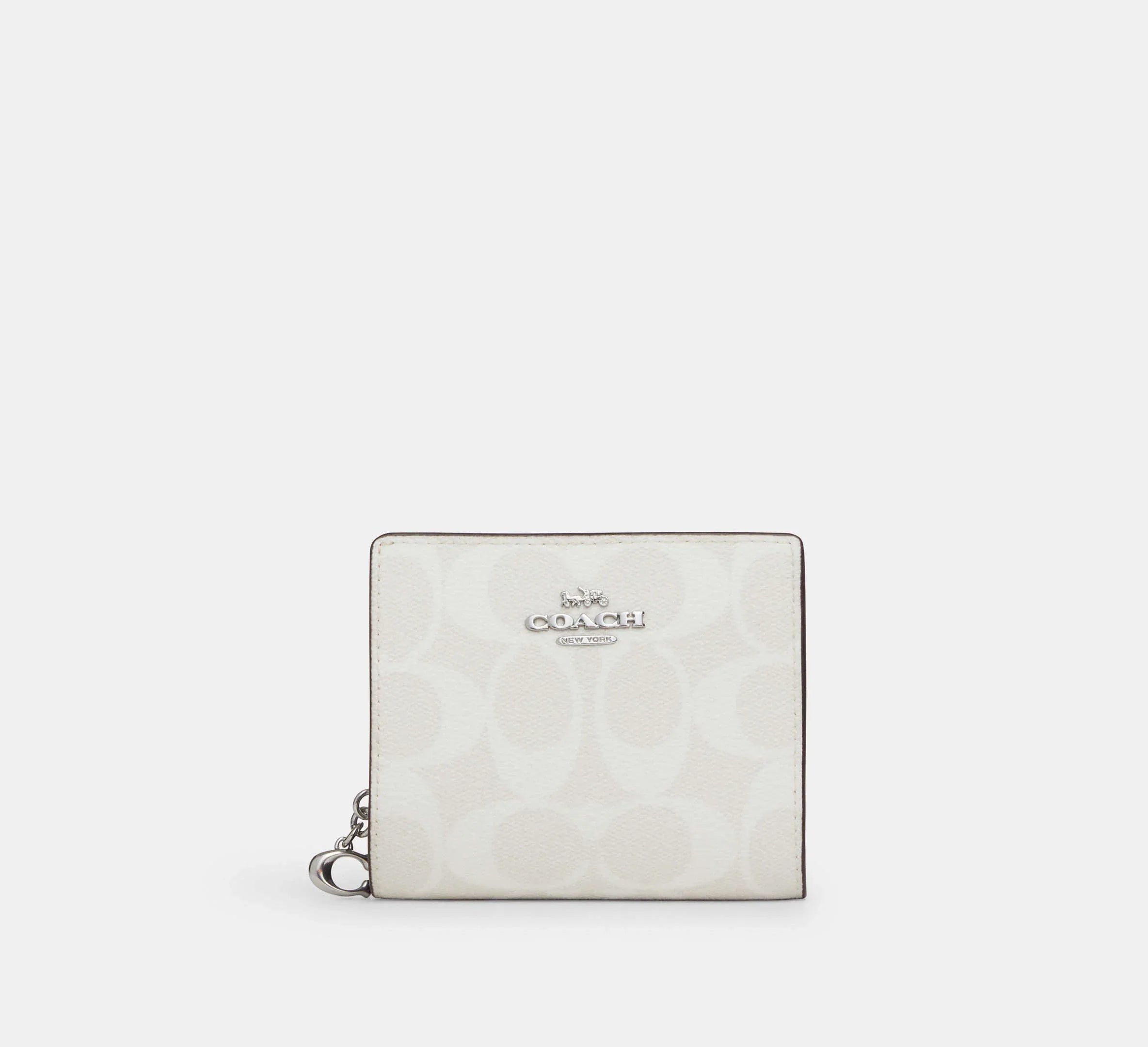 Coach Snap In Signature Wallet White/Chalk Deri - My Suti