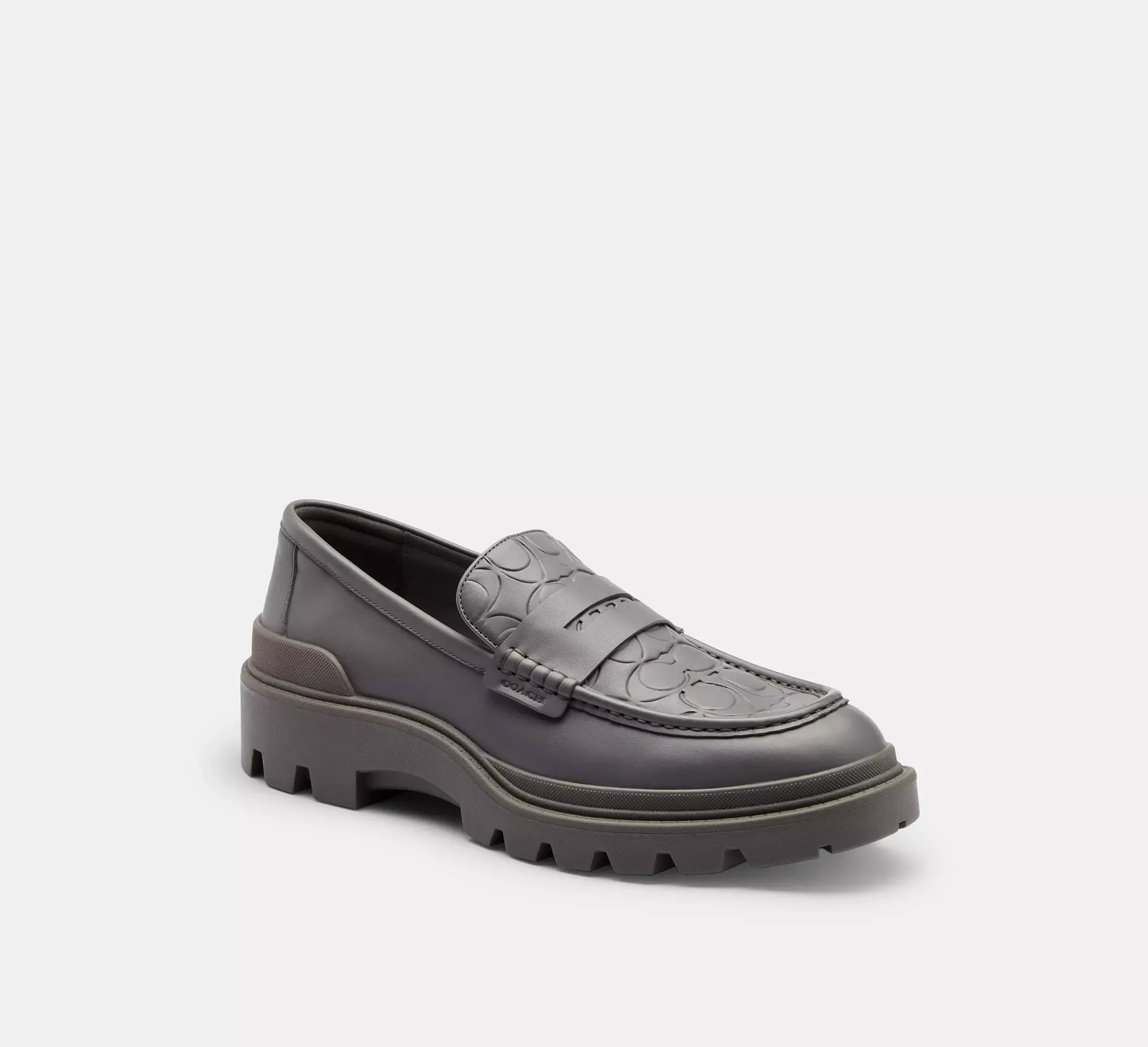 Coach Men's Loafer With Signature Print - Charcoal - My Suti
