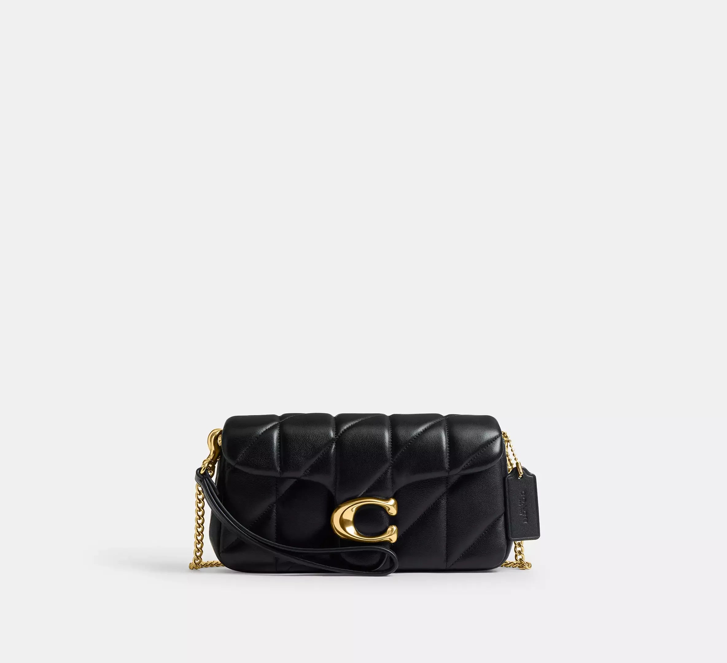 Coach Tabby Chain Crossbody Bag 19 With Quilting - Brass/Black - My Suti