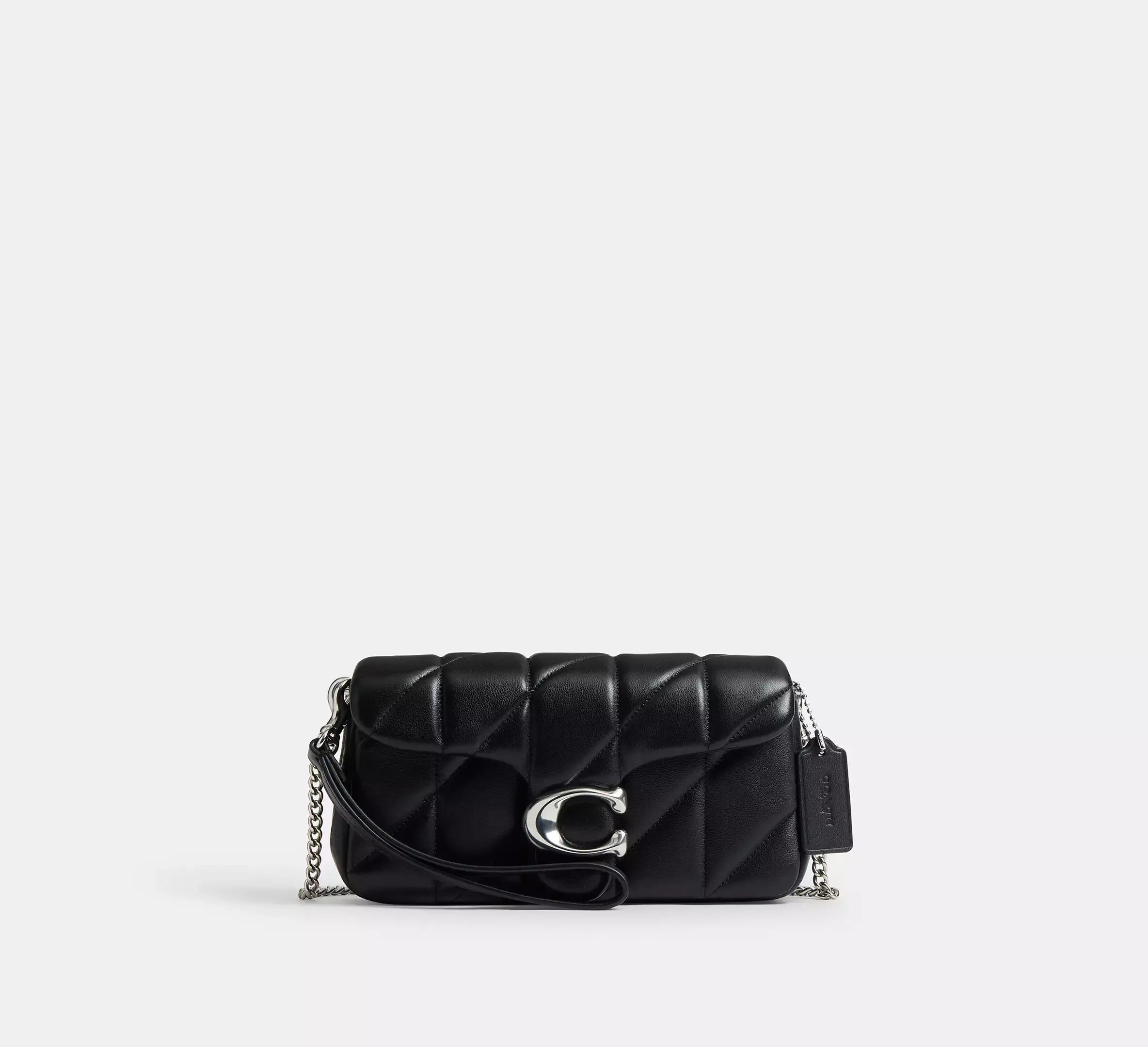 Coach Tabby Chain Crossbody Bag 19 With Quilting - Smooth Leather/Silver/Black - My Suti