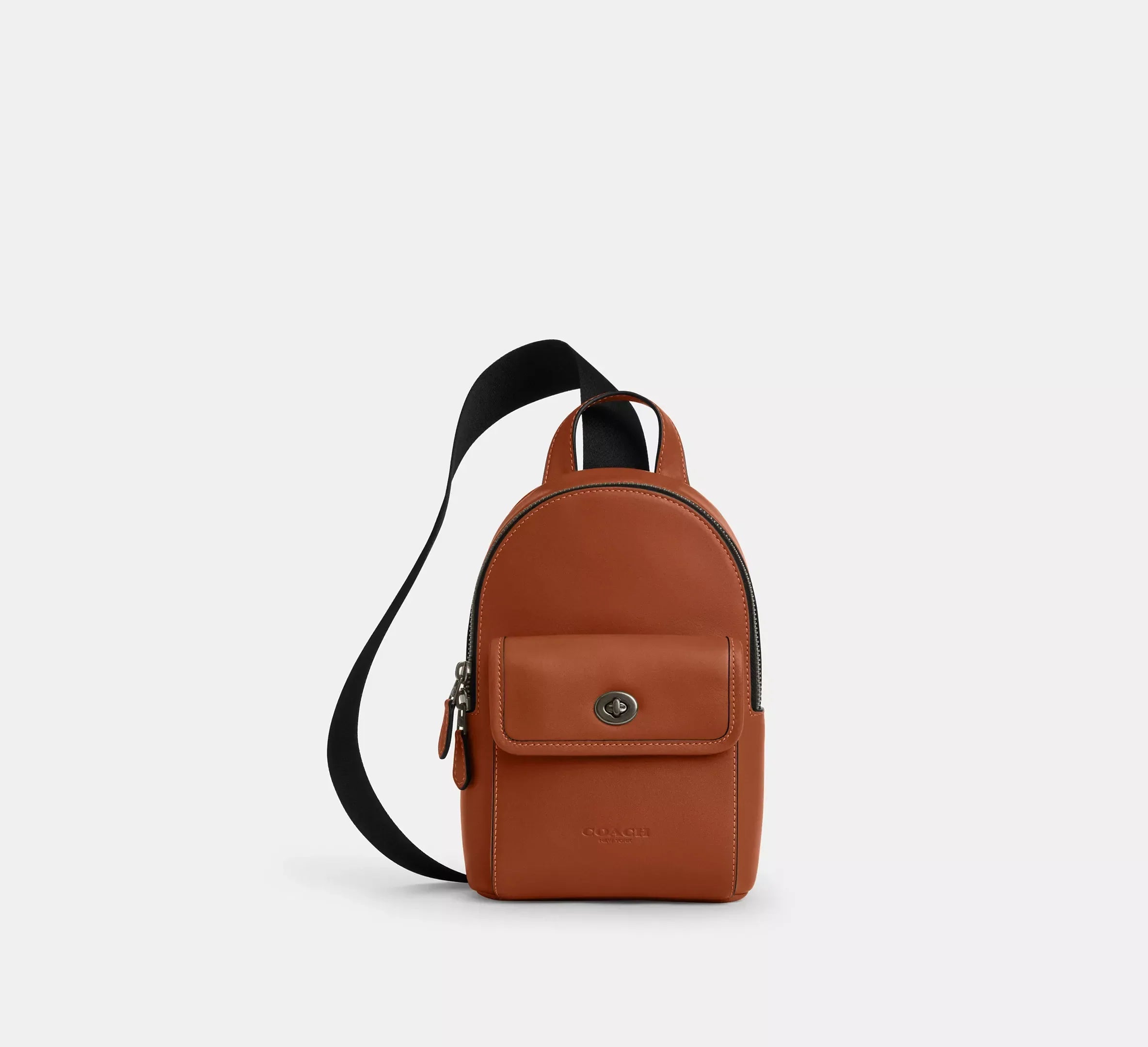 Coach Small Turnlock Sling Pack - Gunmetal/Tan - My Suti