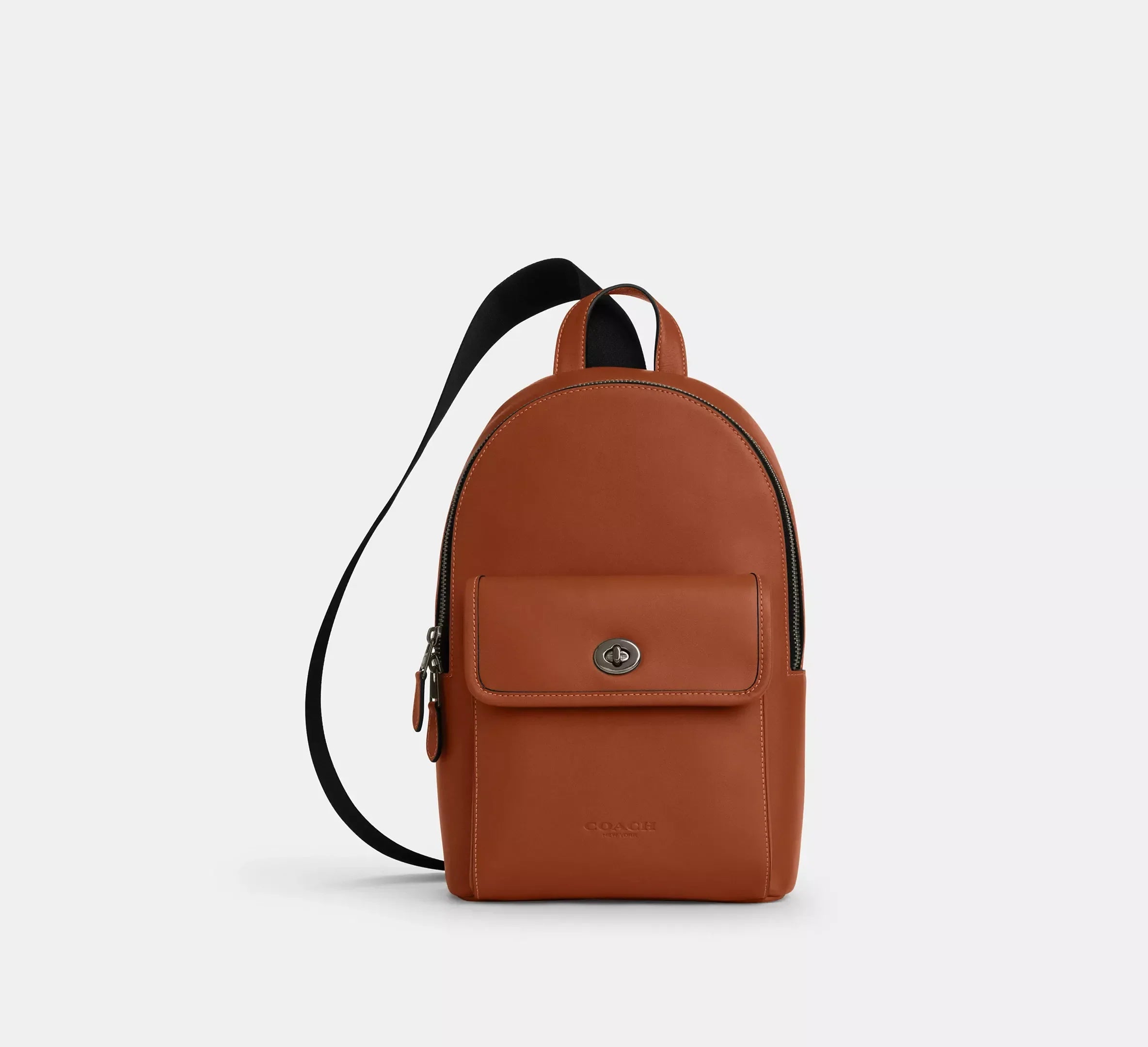 Coach Turnlock Sling Pack - Gunmetal/Tan - My Suti Coach Turnlock Sling Pack - Gunmetal/Tan - My Suti