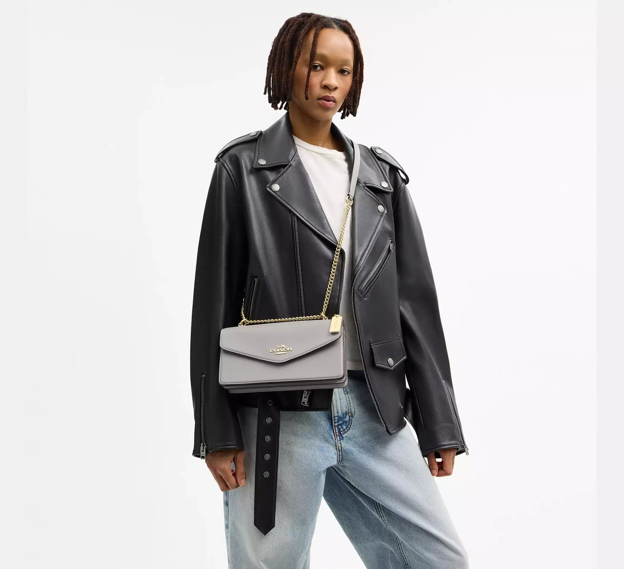 Coach Klare Envelope Crossbody Bag - Gold/Dove Grey - My Suti