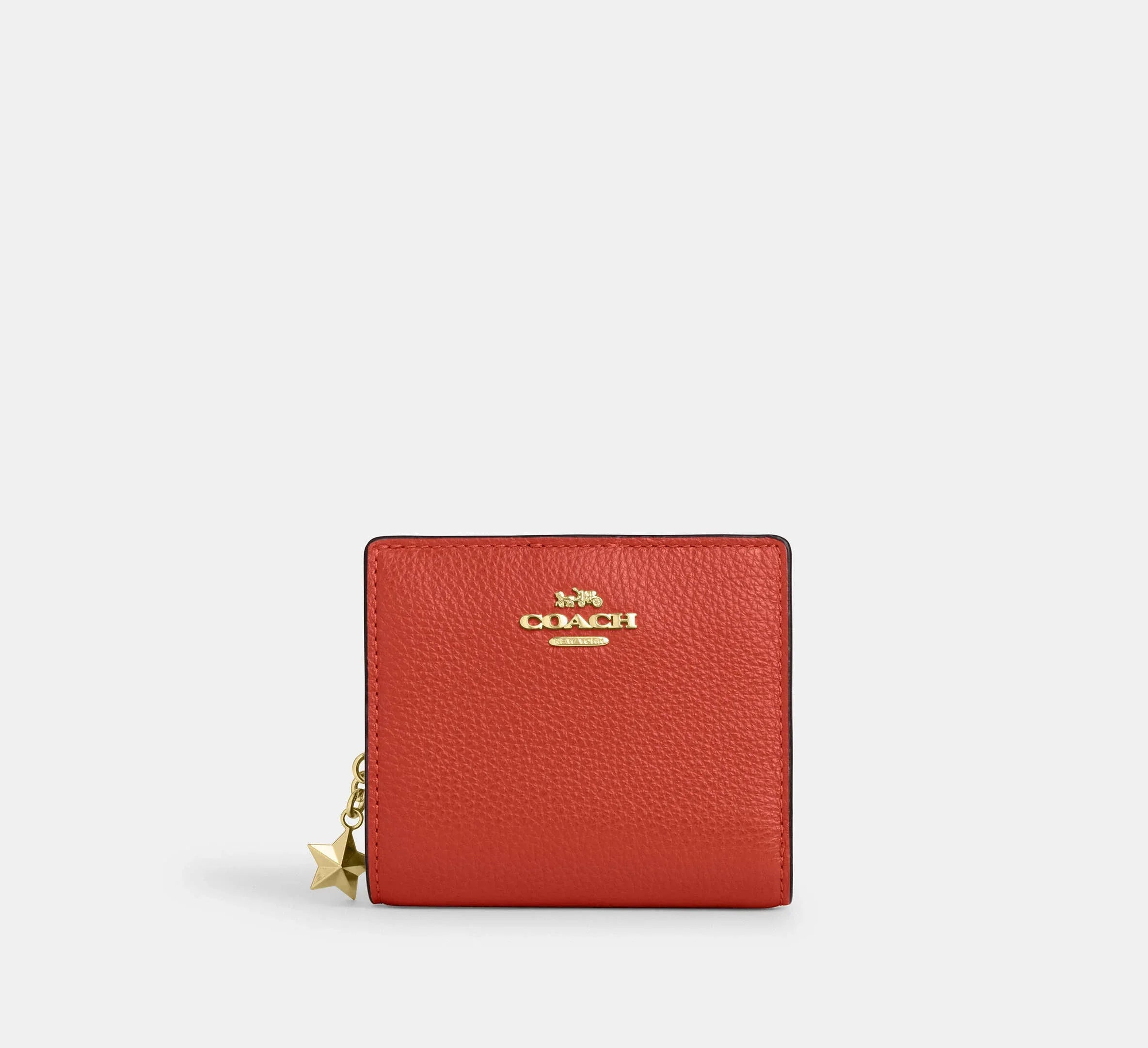 Coach Snap Wallet With Charm - Gold/Mango - My Suti