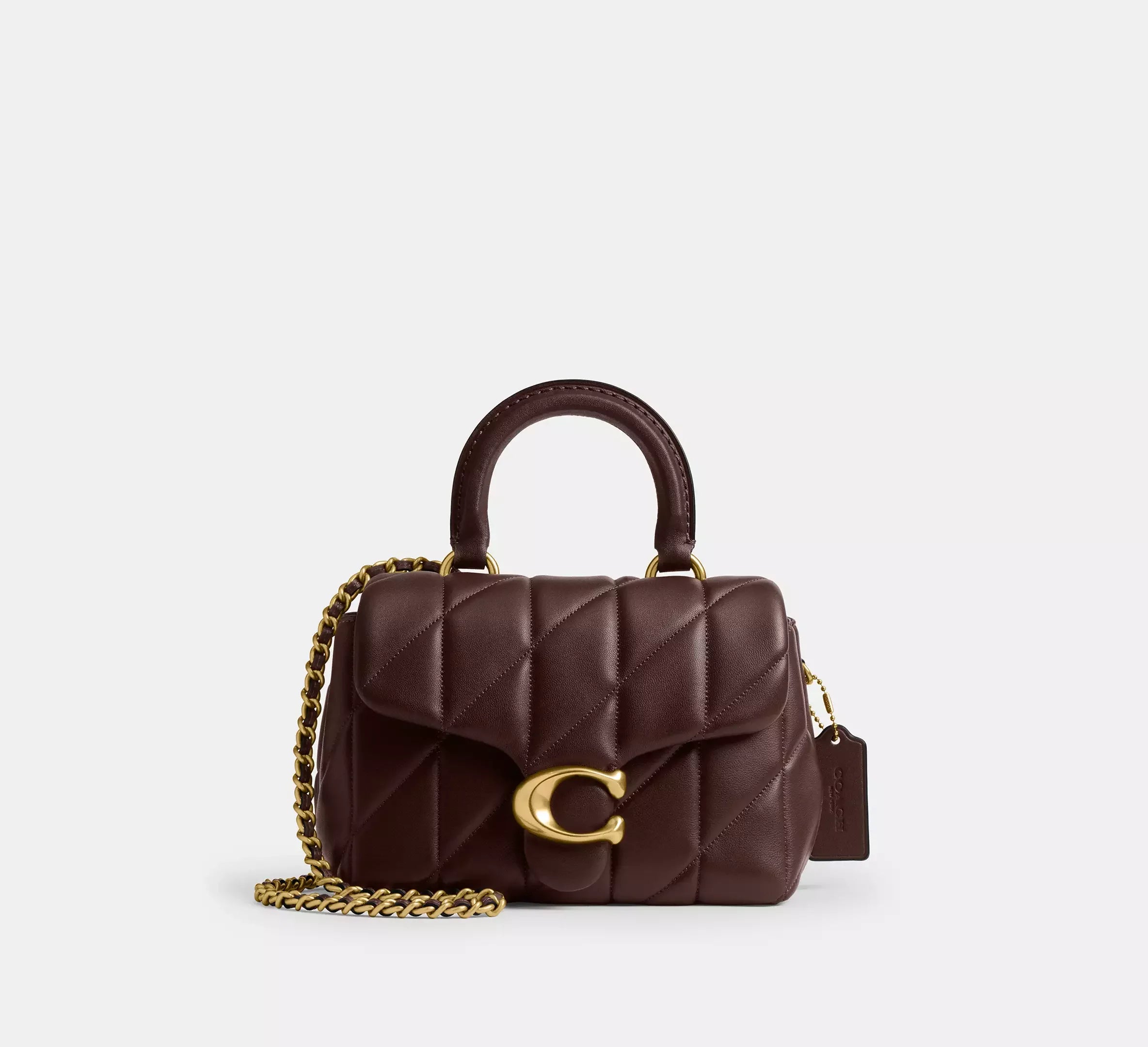 Coach Tabby Top Handle Bag With Quilting - Brass/Maple - My Suti