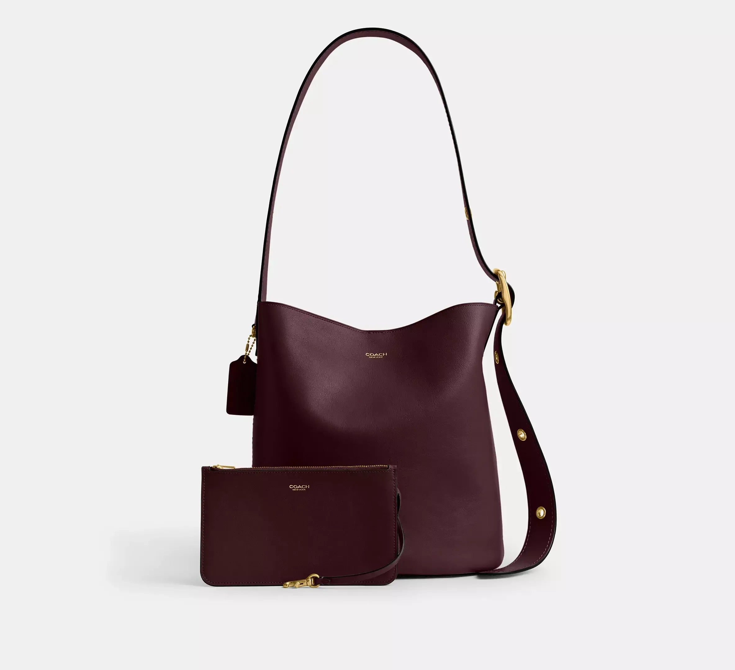Coach Bleecker Bucket Bag - Brass/Merlot - My Suti