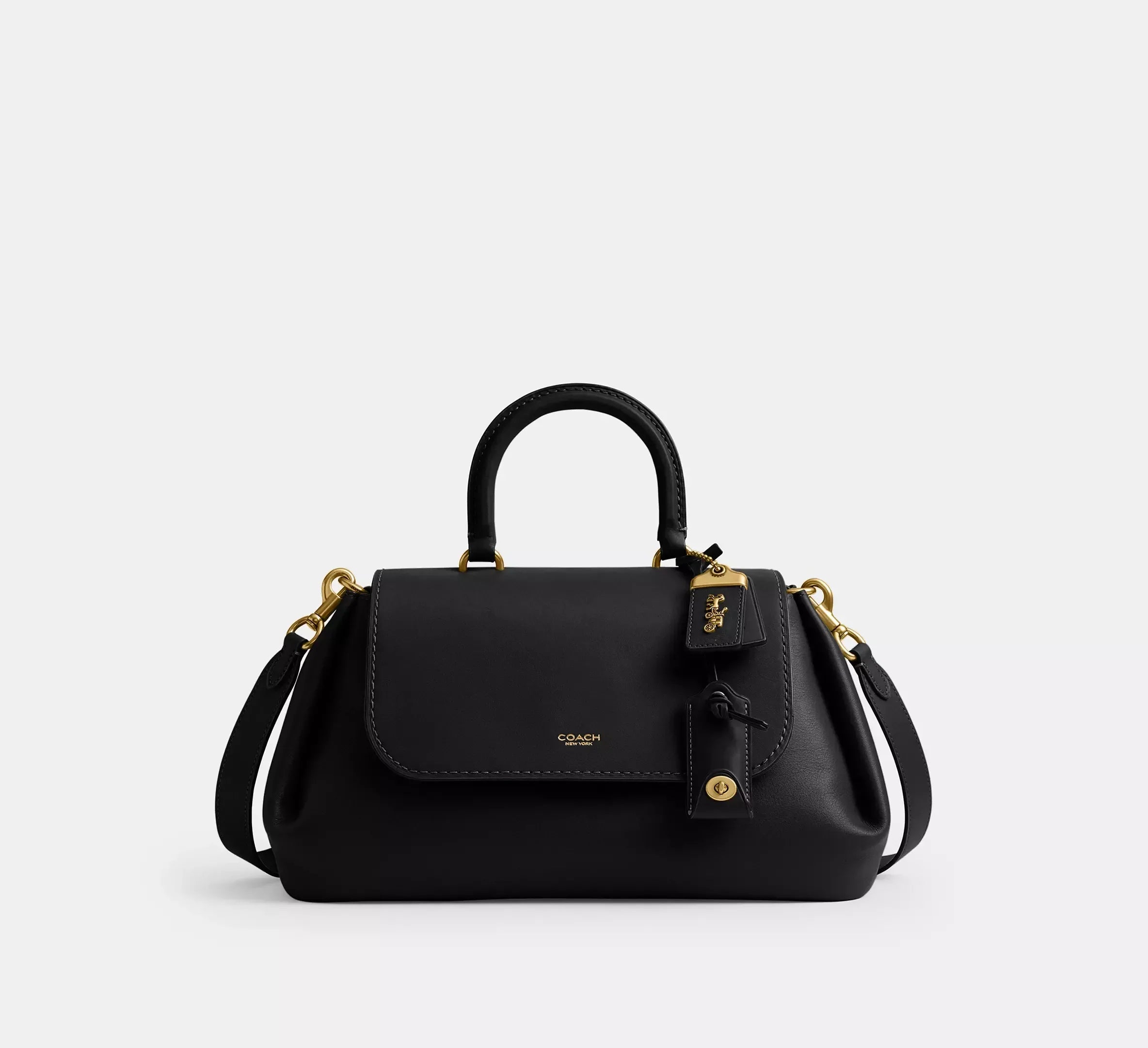 Coach Slouchy Rogue Top Handle Bag SEZON - Brass/Black - My Suti