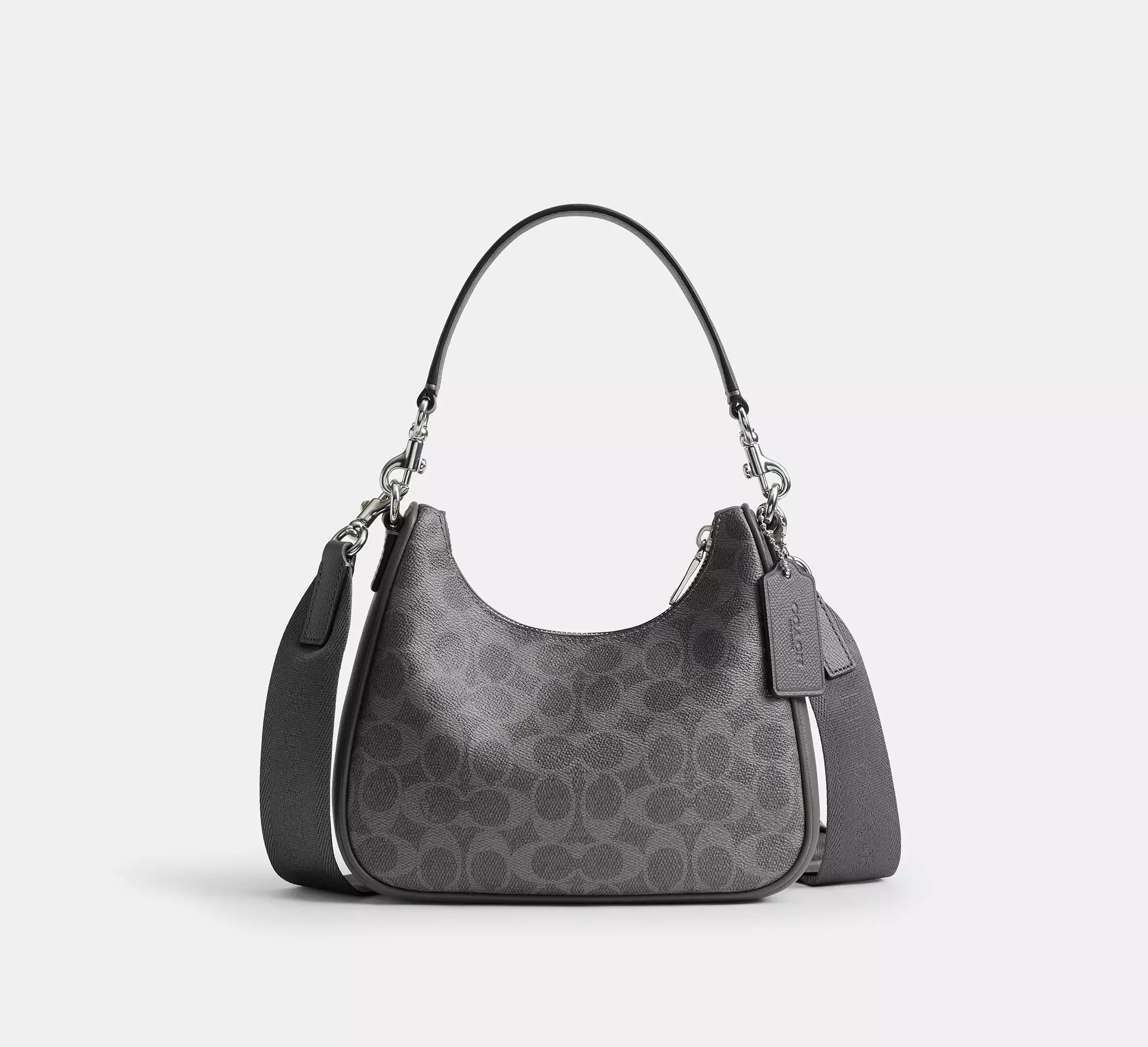 Coach Nolan Hobo Bag In Signature - Grey Signature - My Suti