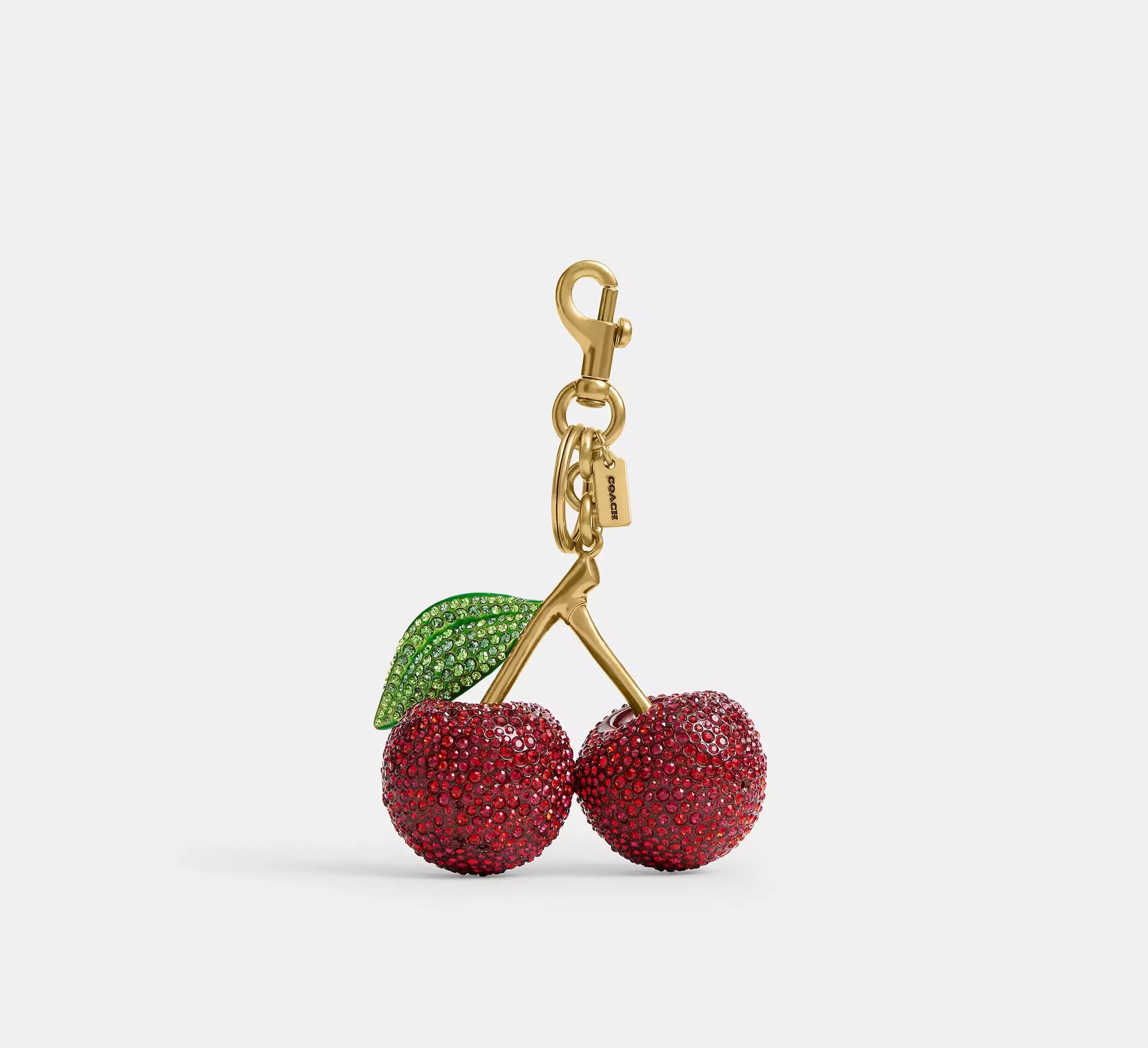 Coach Large Crystal Cherry Bag Charm - Brass/Red - My Suti