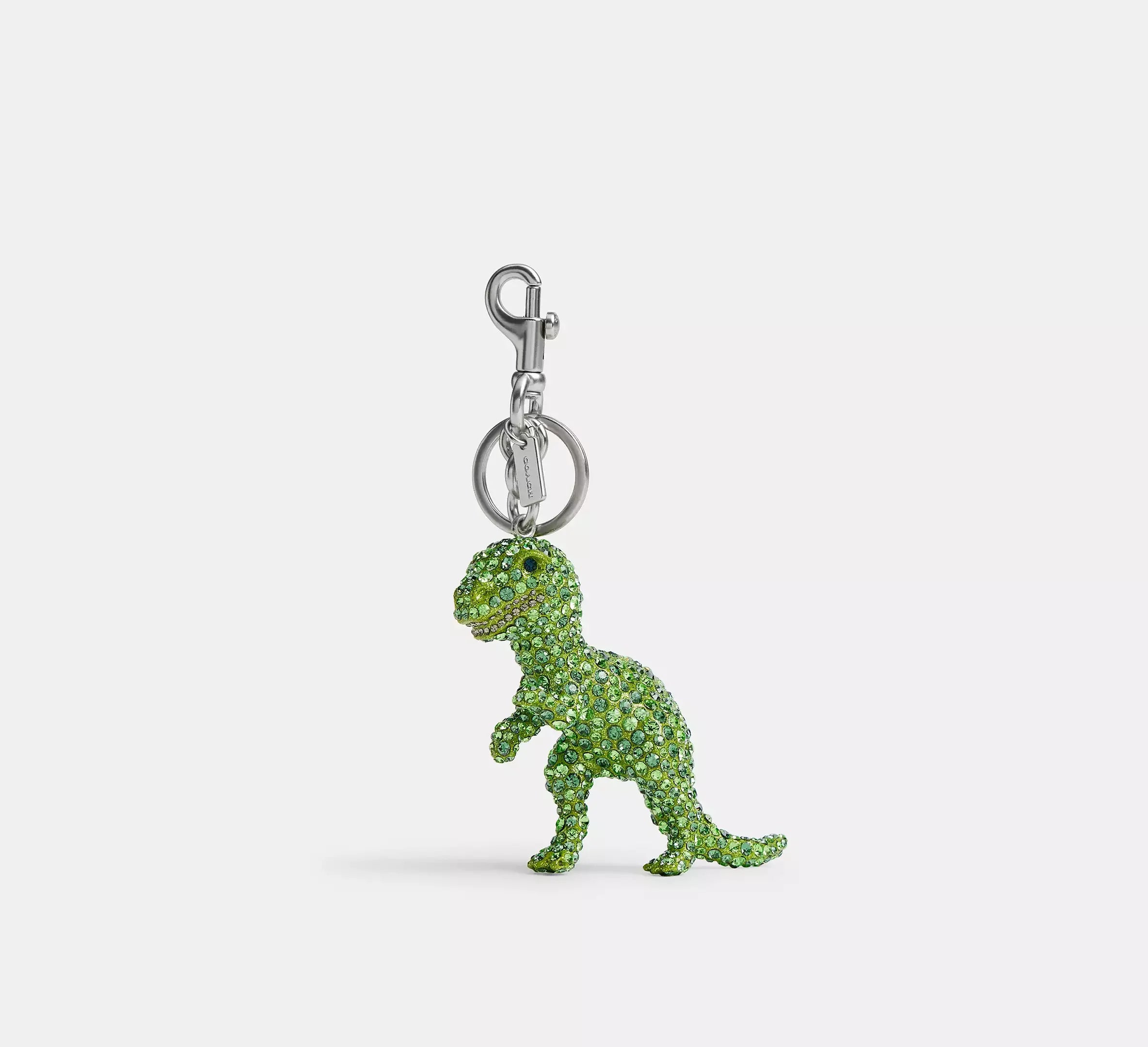 Coach Large Crystal Rexy Bag Charm - Silver/Green - My Suti